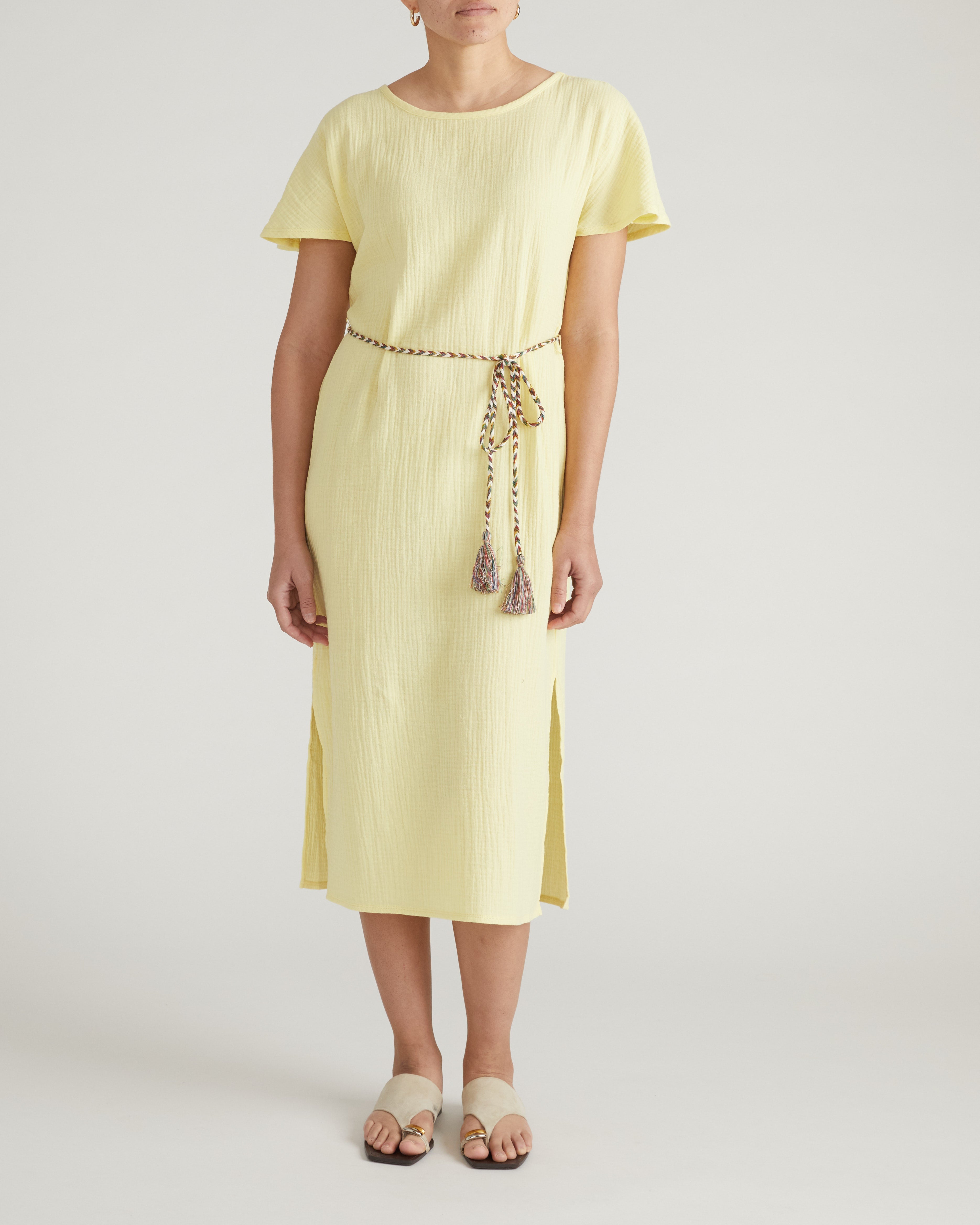 Luxe Cotton Gauze Beach Dress - Pale Daffodil