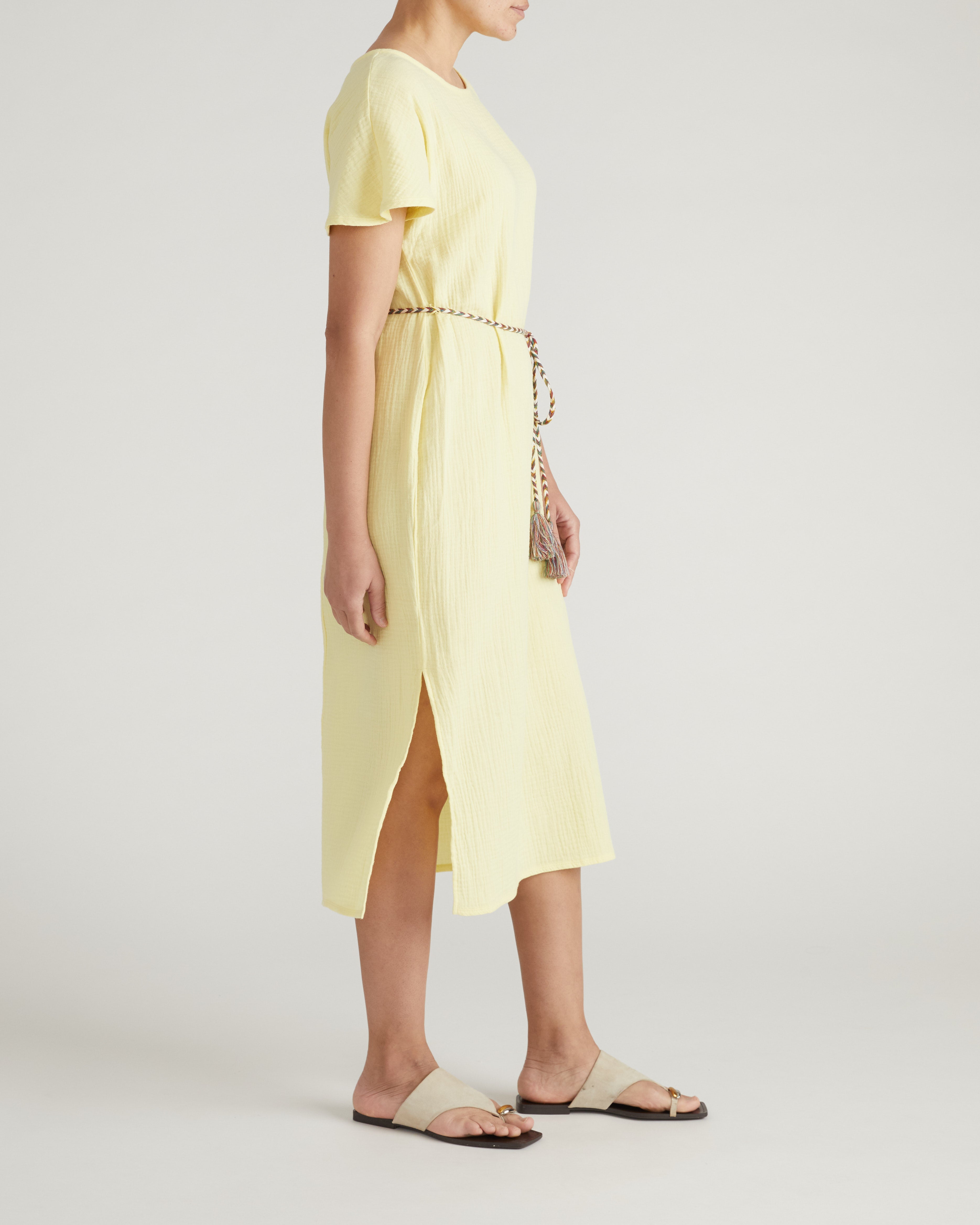 Luxe Cotton Gauze Beach Dress - Pale Daffodil