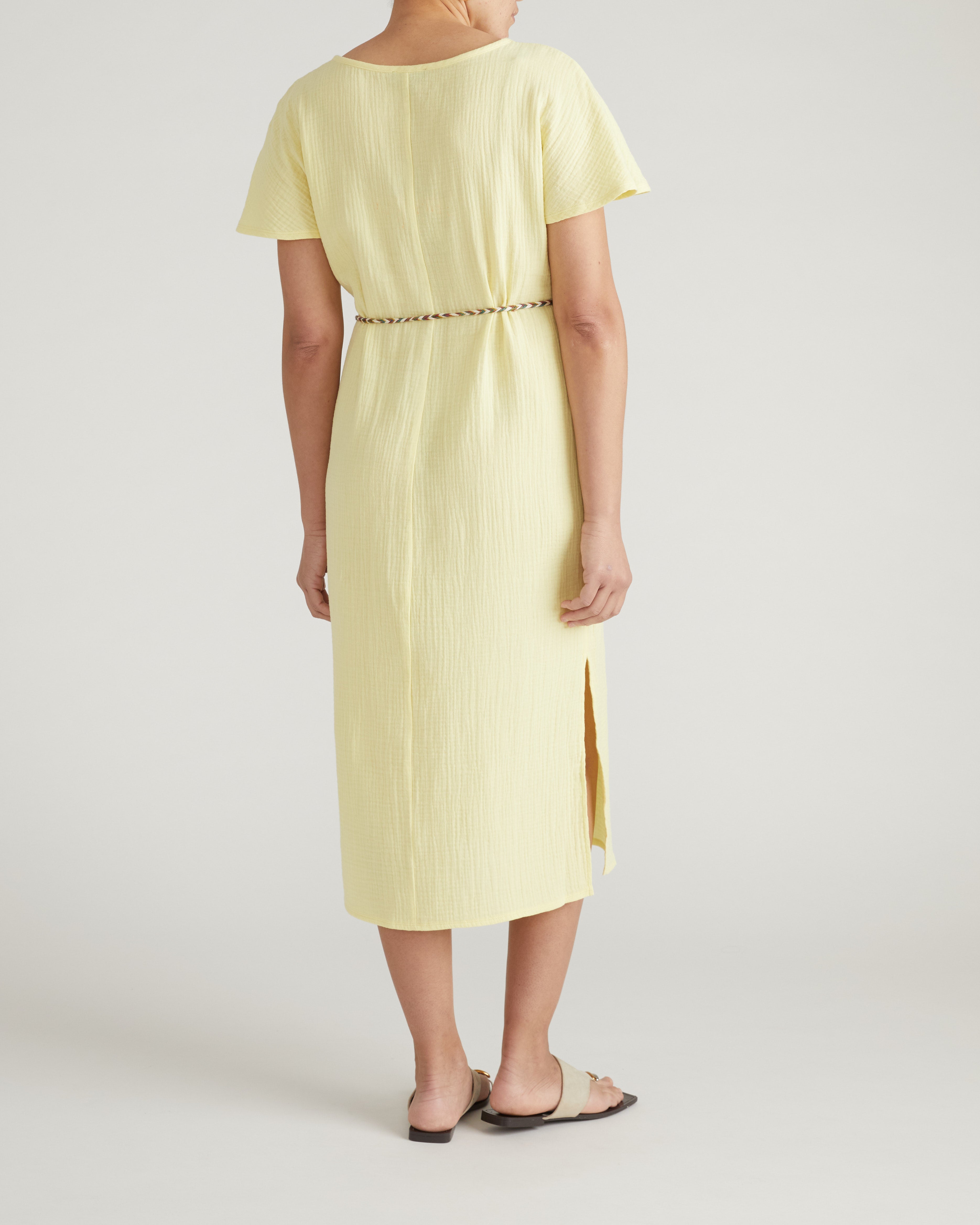 Luxe Cotton Gauze Beach Dress - Pale Daffodil