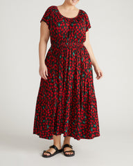 Kahlo Liquid Jersey Dress - Very Cherry Print