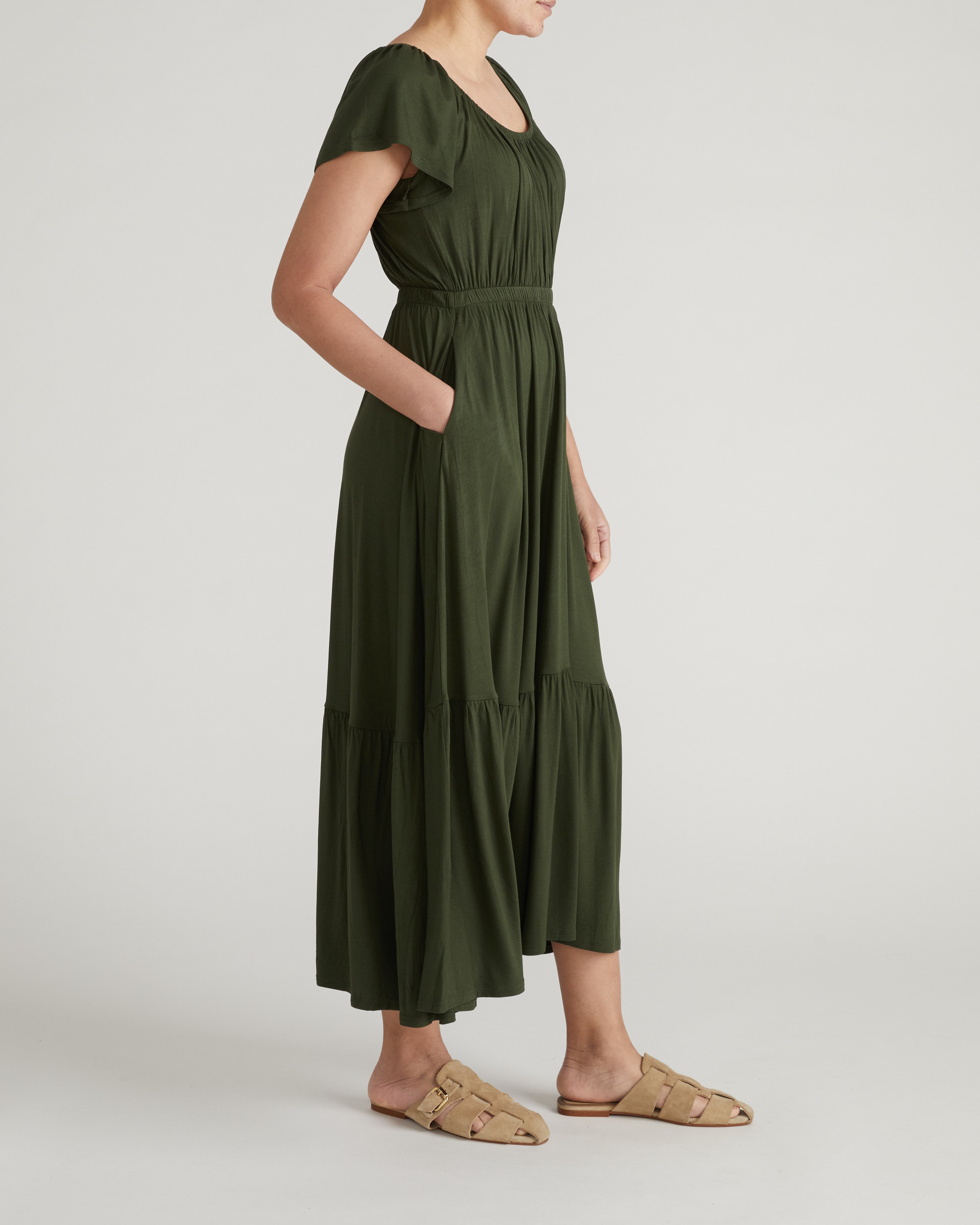 Kahlo Liquid Jersey Dress - Coratina Green