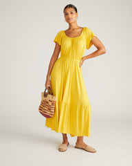 Kahlo Liquid Jersey Dress - Golden Hour