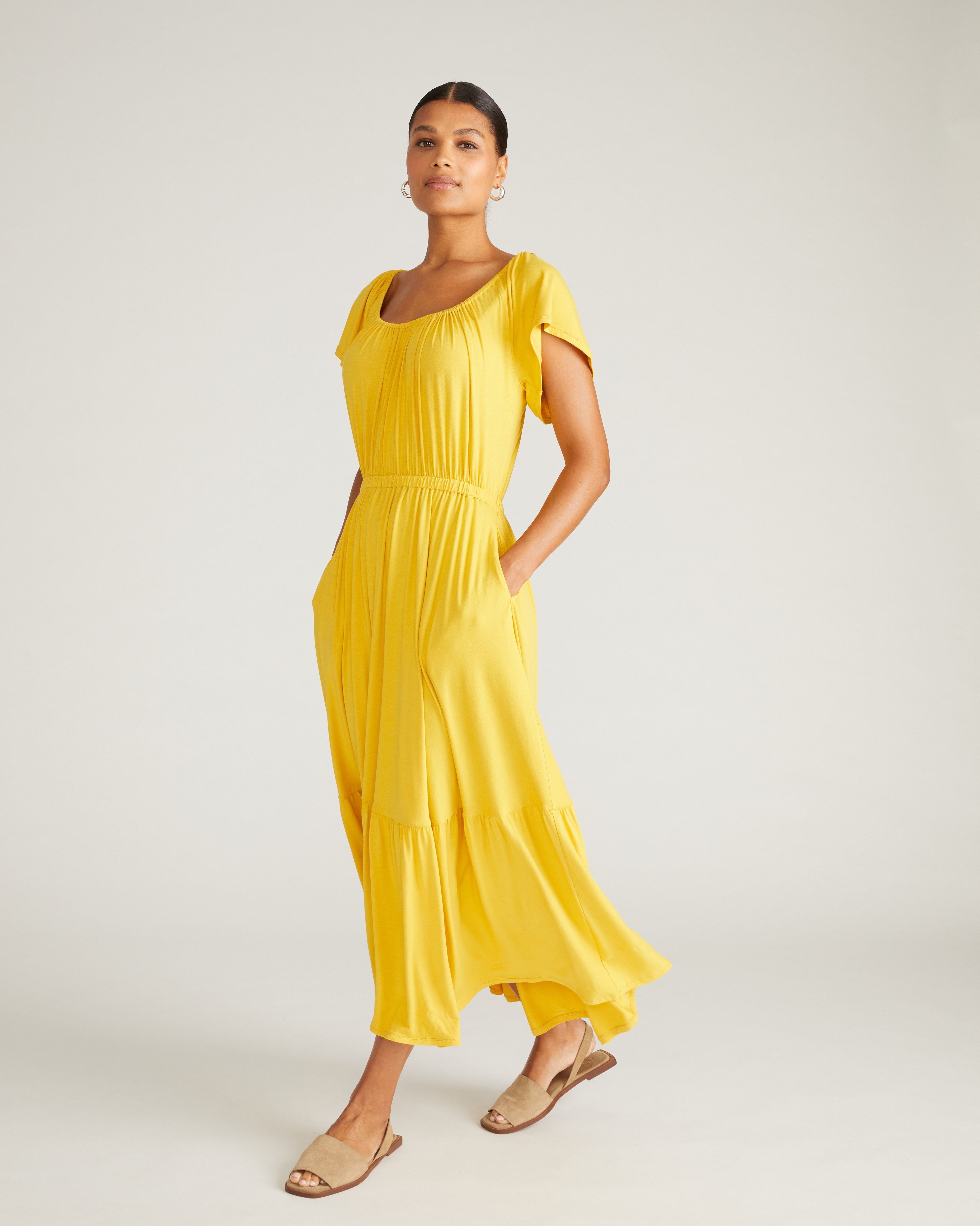 Kahlo Liquid Jersey Dress - Golden Hour
