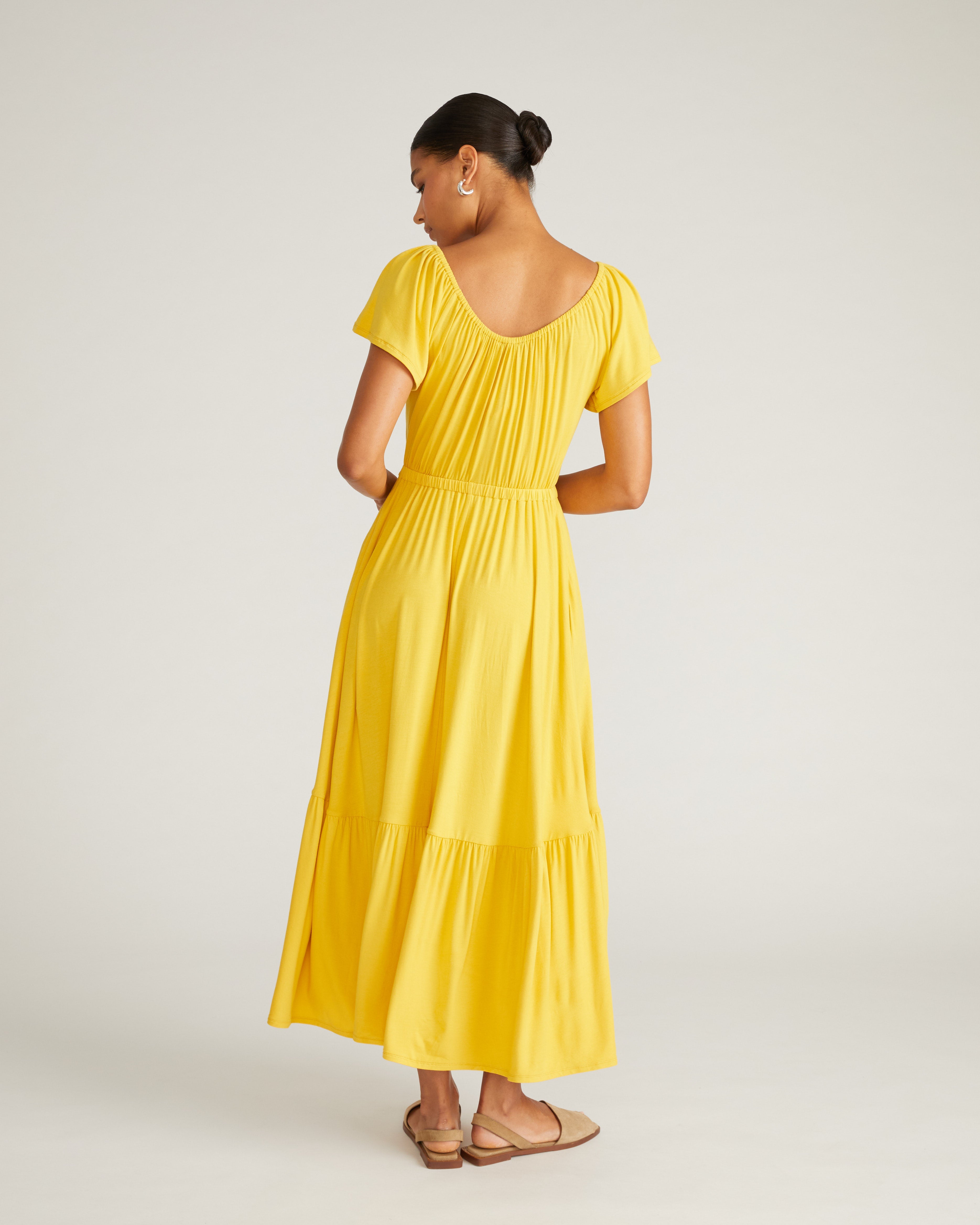 Kahlo Liquid Jersey Dress - Golden Hour