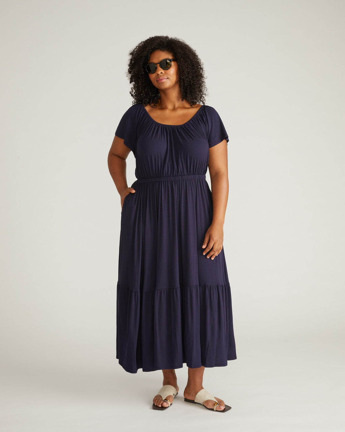 Kahlo Liquid Jersey Dress - Midnight
