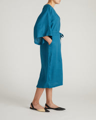Lio Linen Blend Dress - Ink Blue