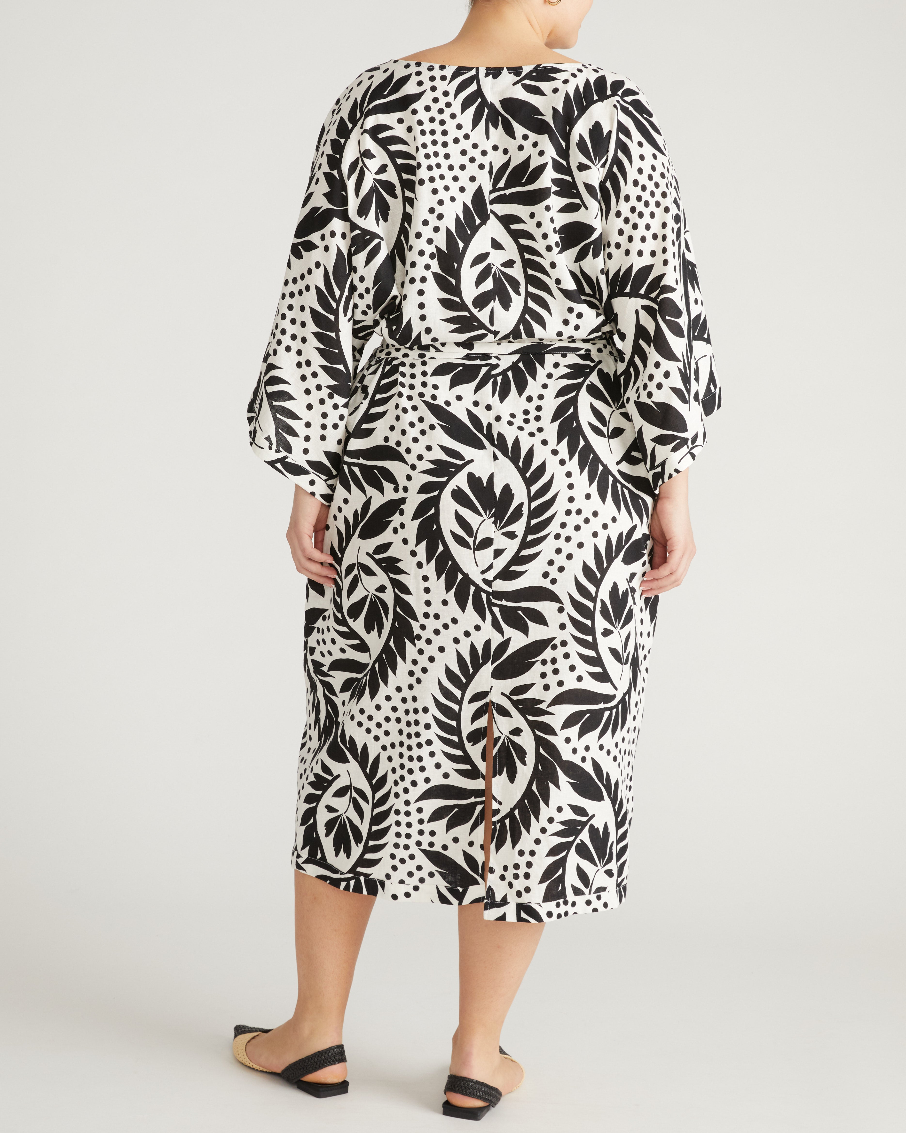 Lio Linen Blend Dress - Vine Print