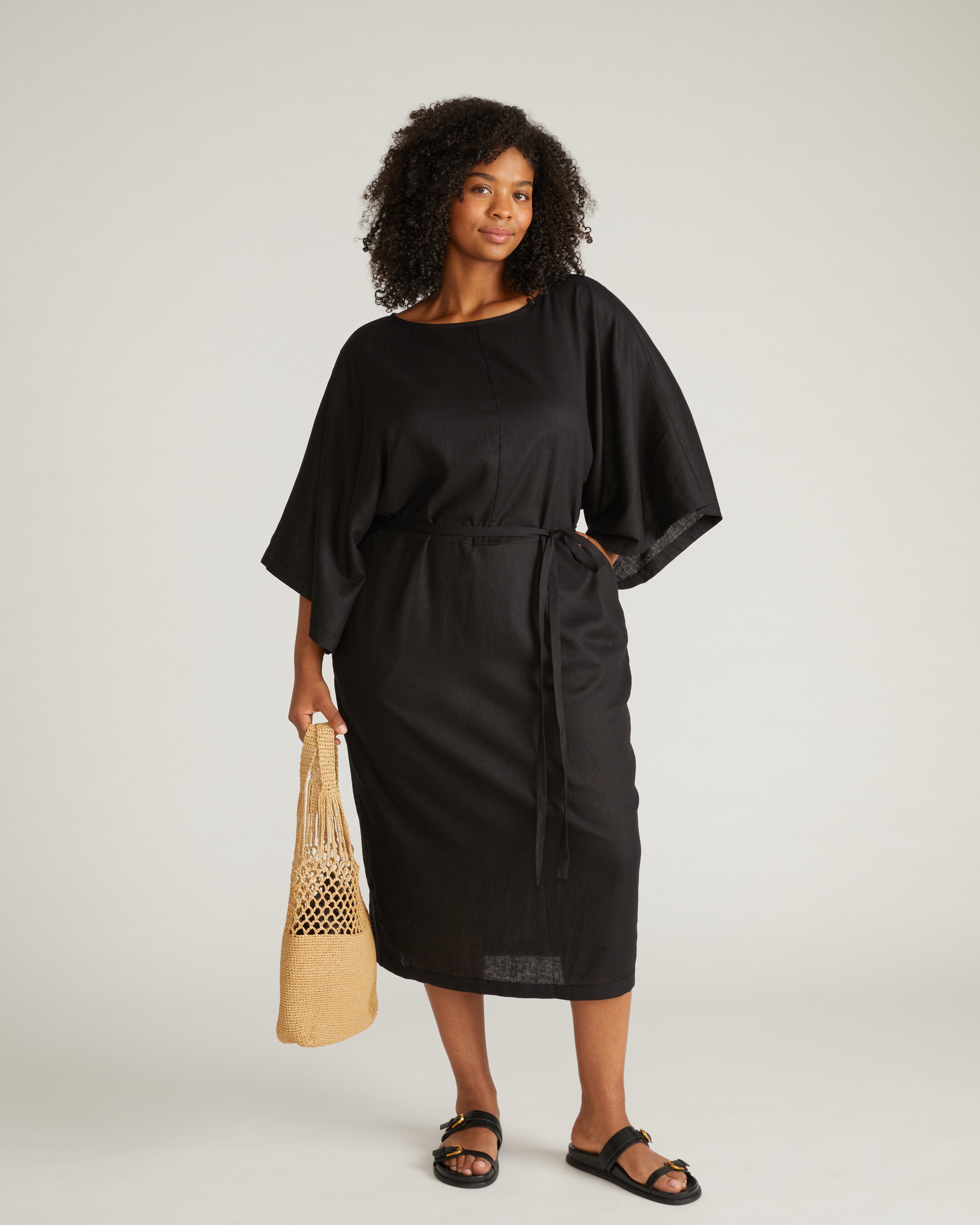 Lio Linen Blend Dress - Black