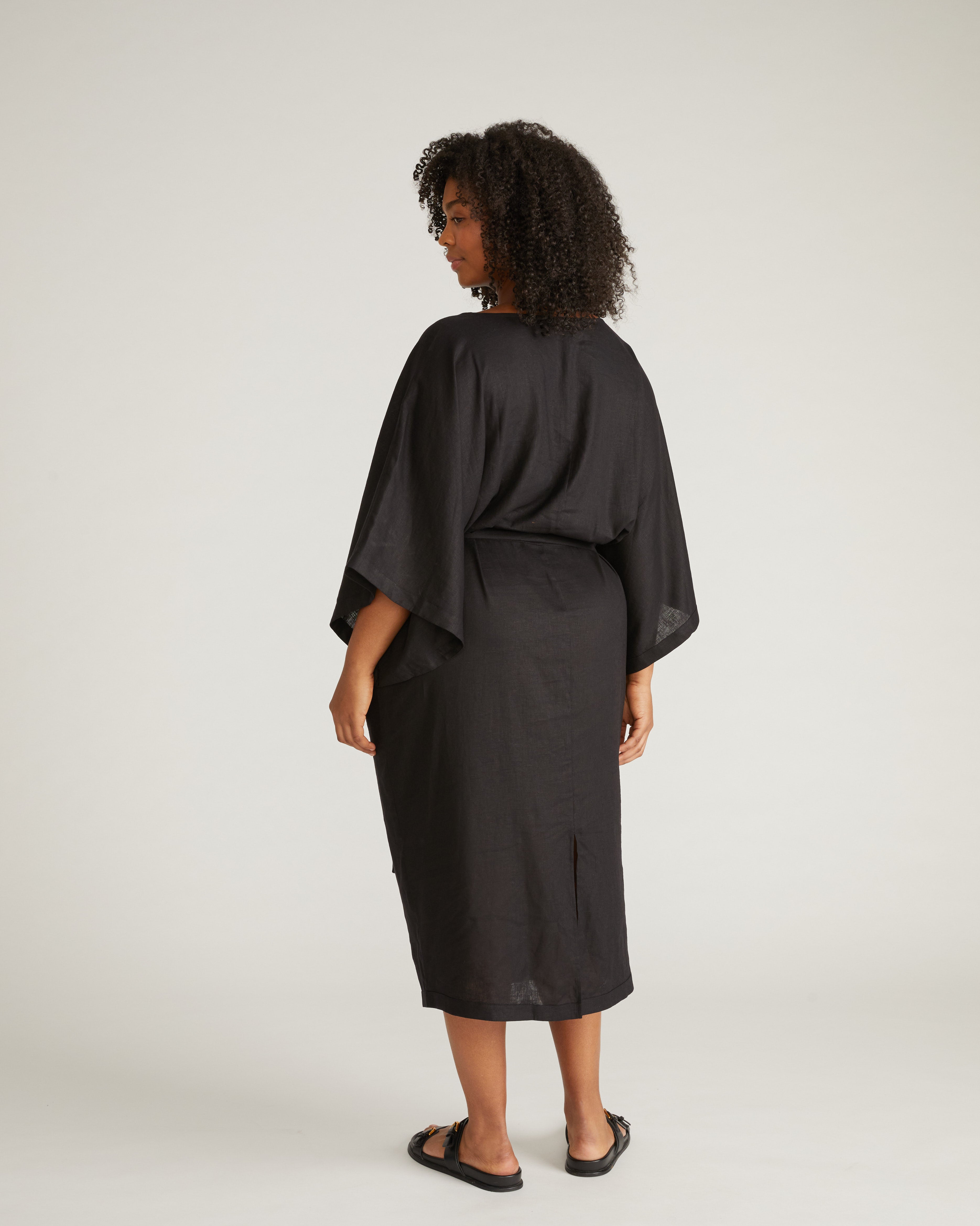 Lio Linen Blend Dress - Black