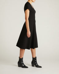Lucinda Ponte Midi Dress - Black