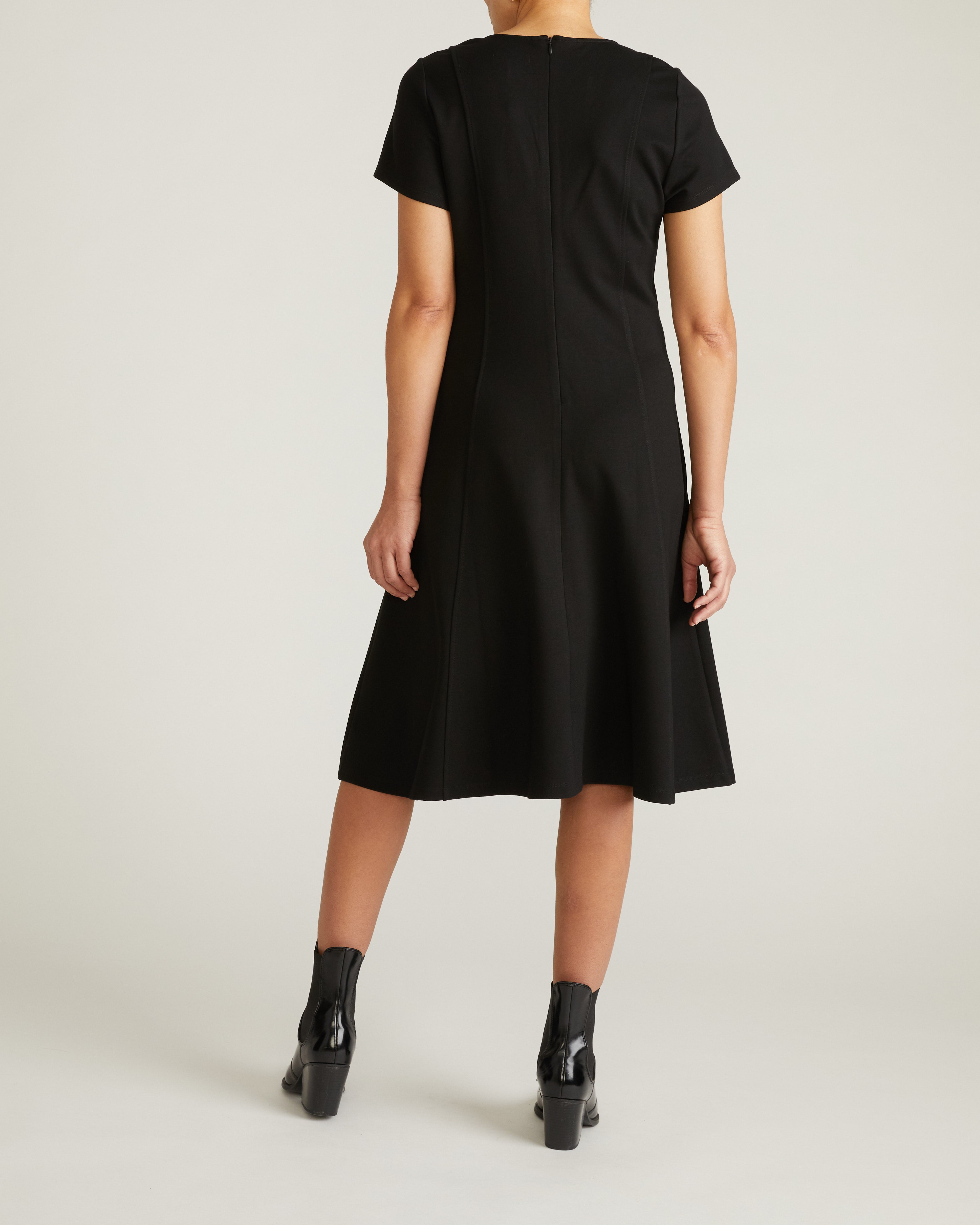 Lucinda Ponte Midi Dress - Black