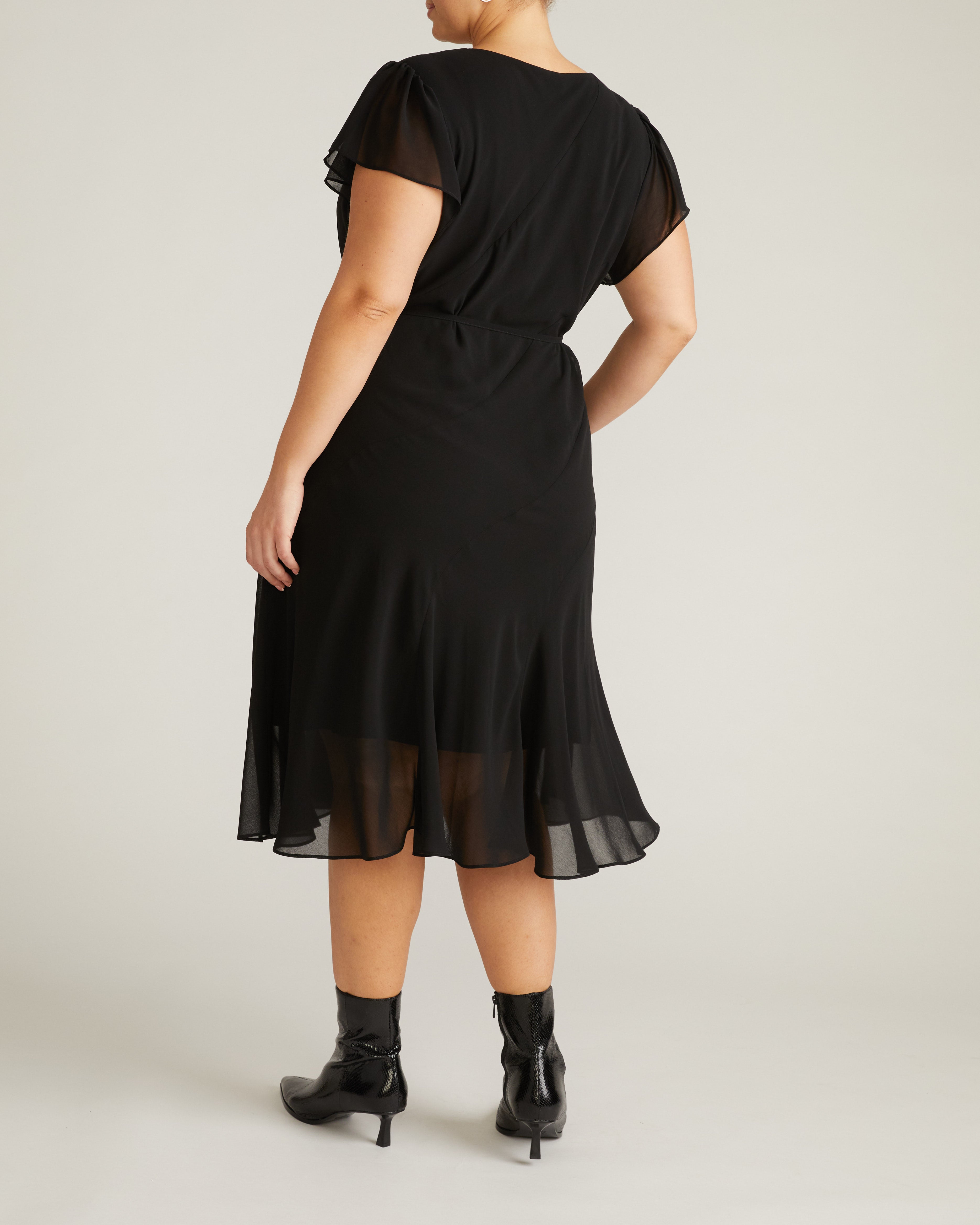 Seville Chiffon Dress - Black