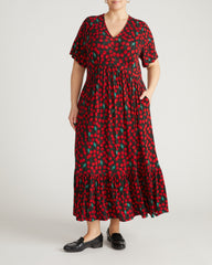 Ravello Liquid Jersey Dress - Very Cherry Print