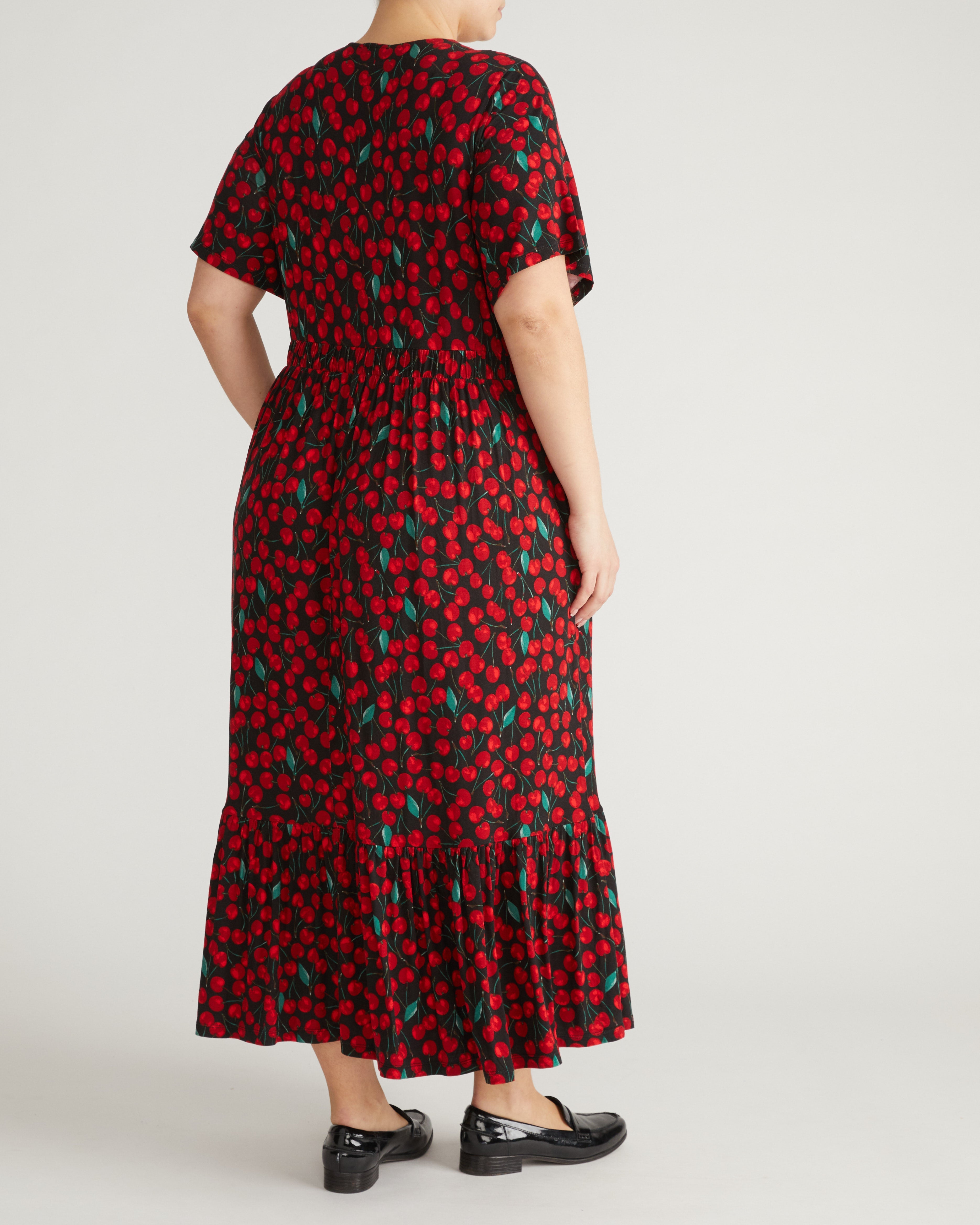 Ravello Liquid Jersey Dress - Very Cherry Print