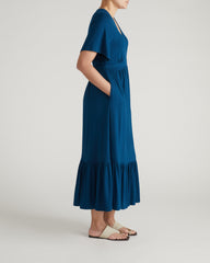 Ravello Liquid Jersey Dress - Blue Teal