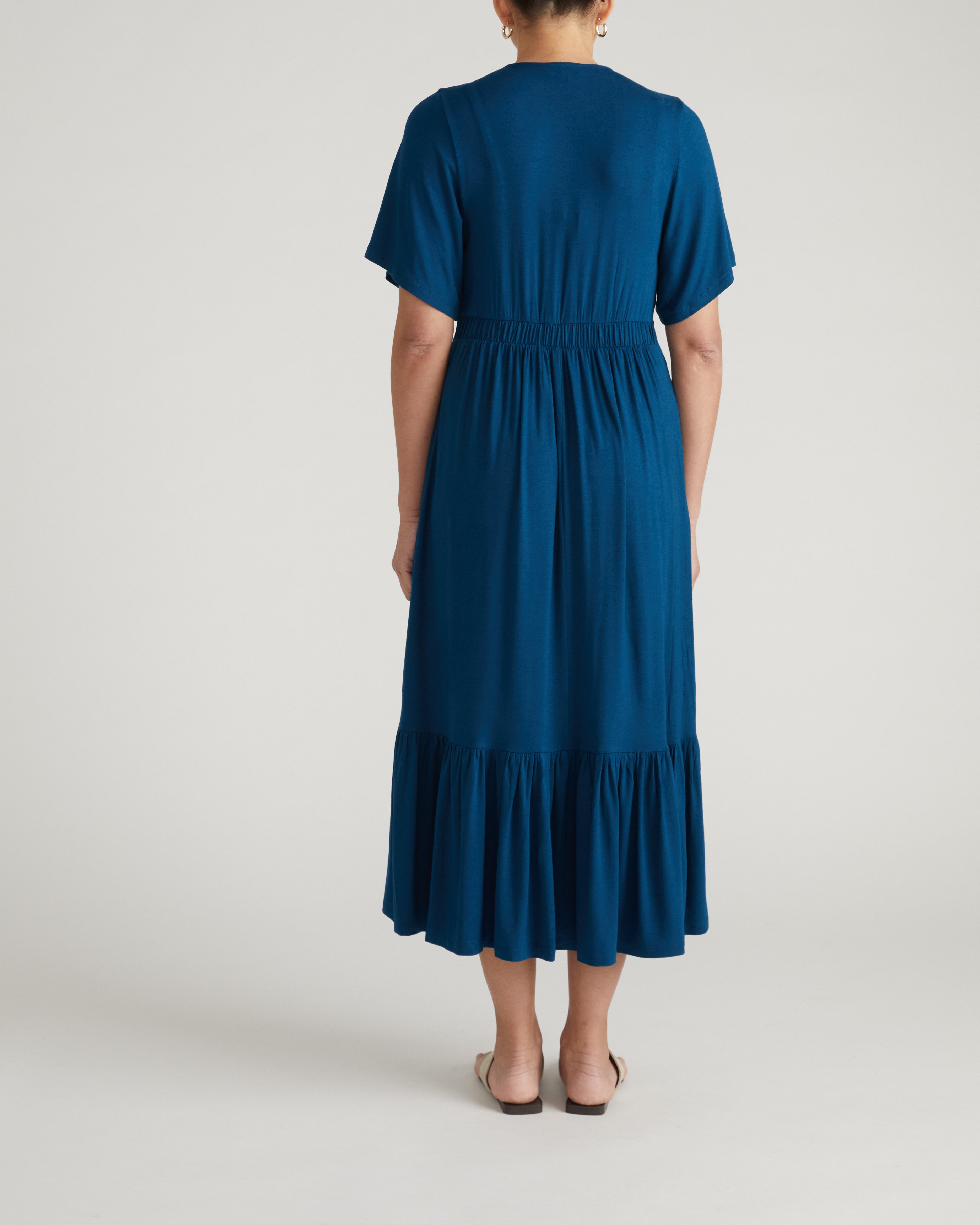 Ravello Liquid Jersey Dress - Blue Teal