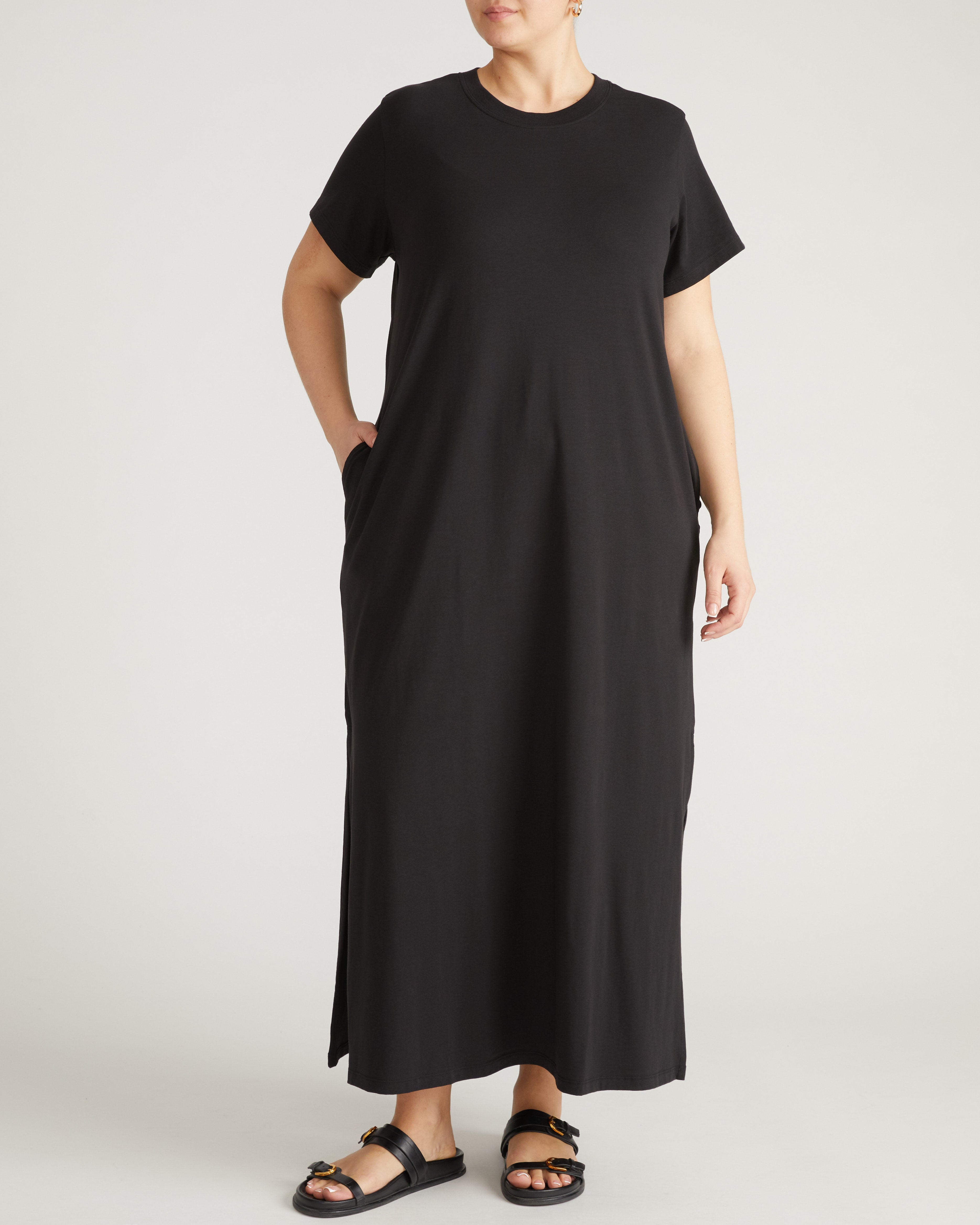 Maxi T-Shirt Dress - Black