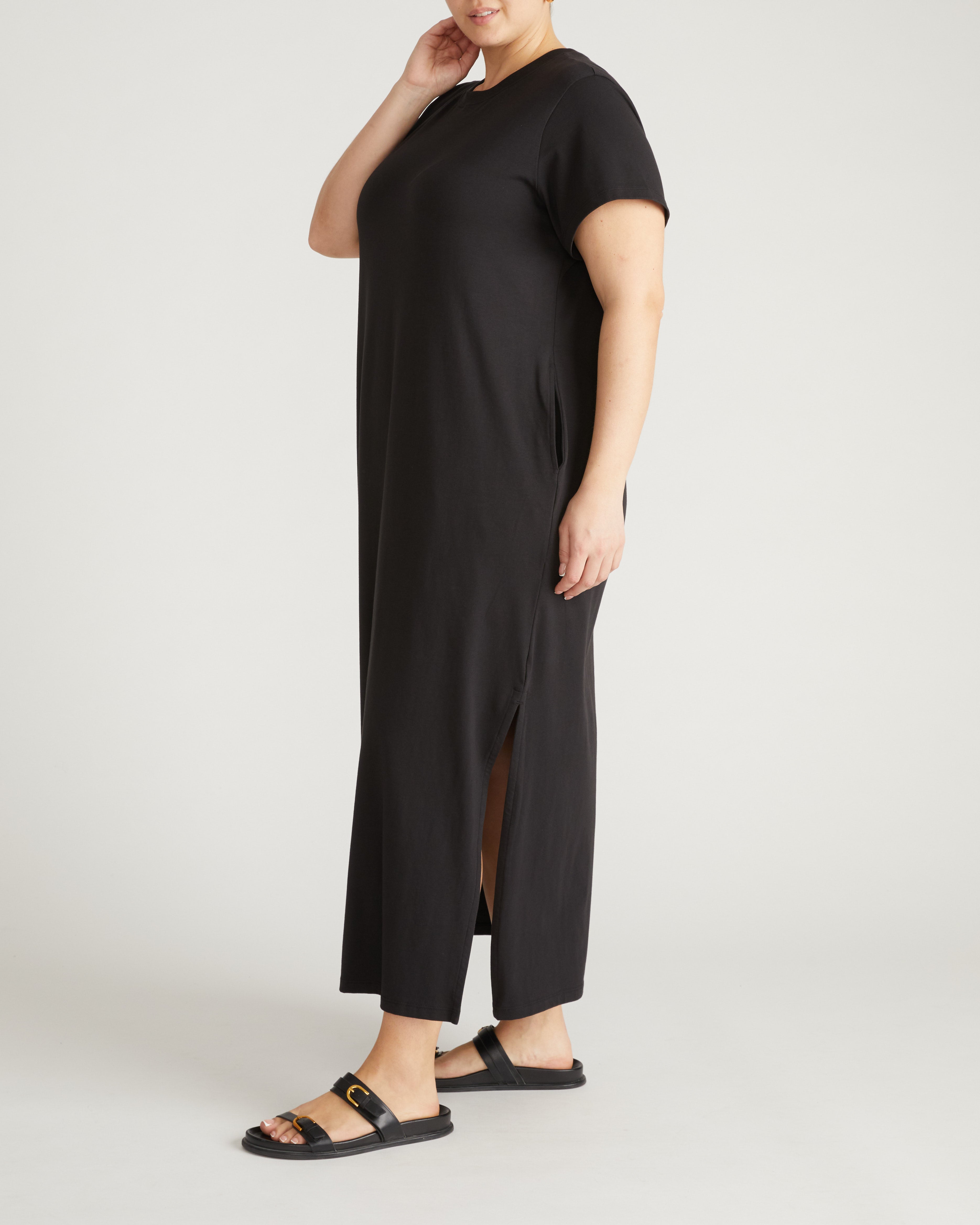 Maxi T-Shirt Dress - Black