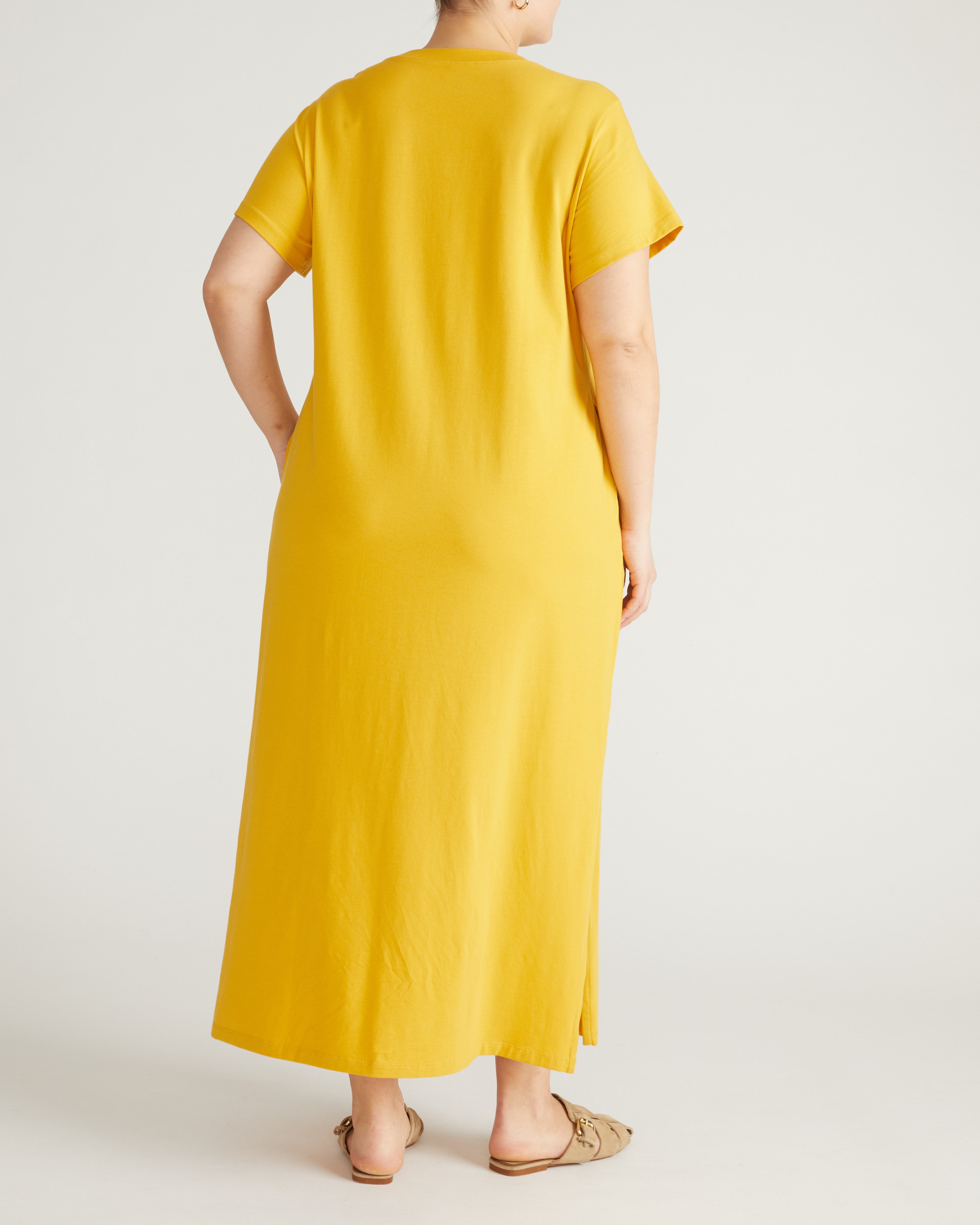 Maxi T-Shirt Dress - Goldenrod