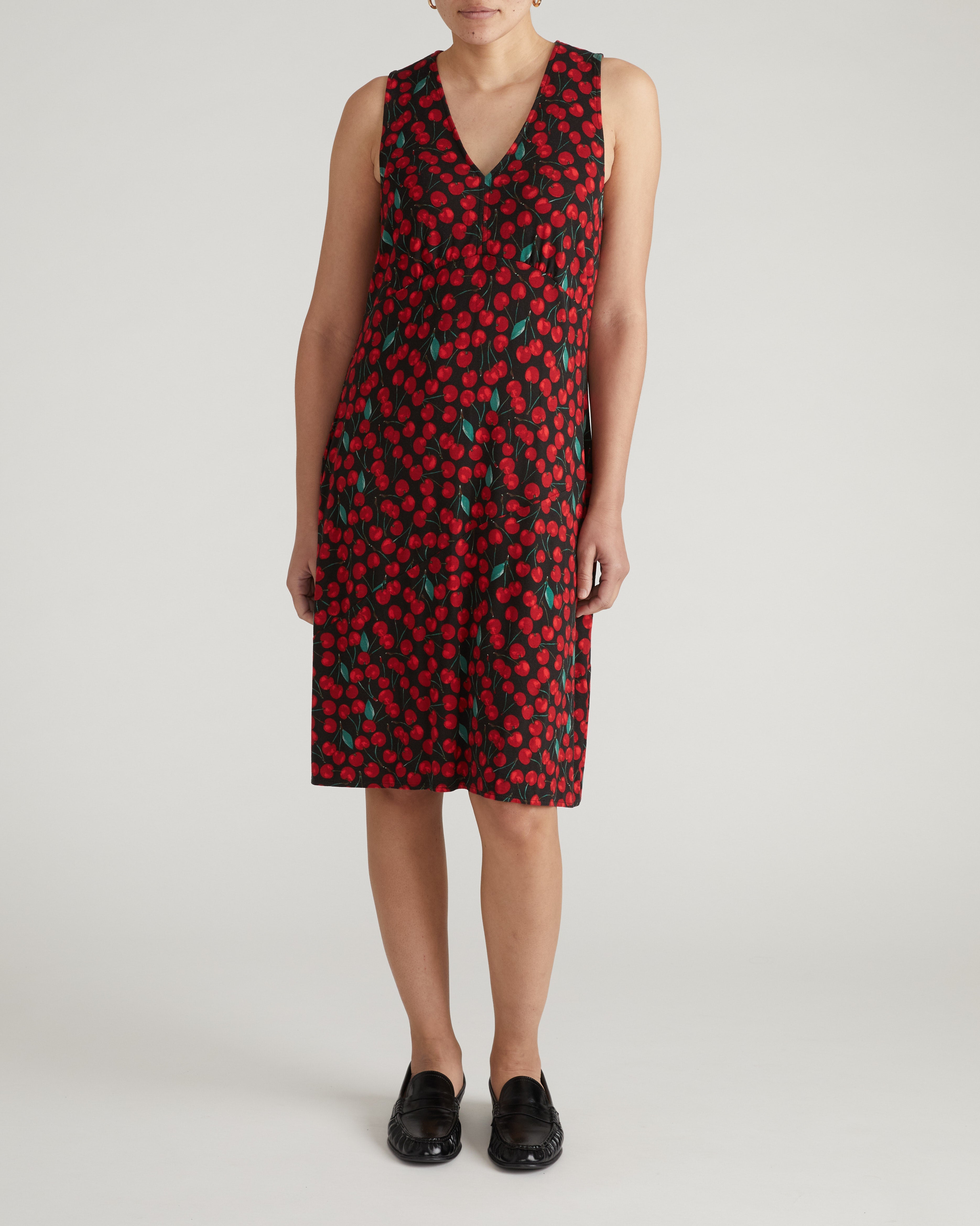 Lila Tie-Back Liquid Jersey Dress - Very Cherry Print
