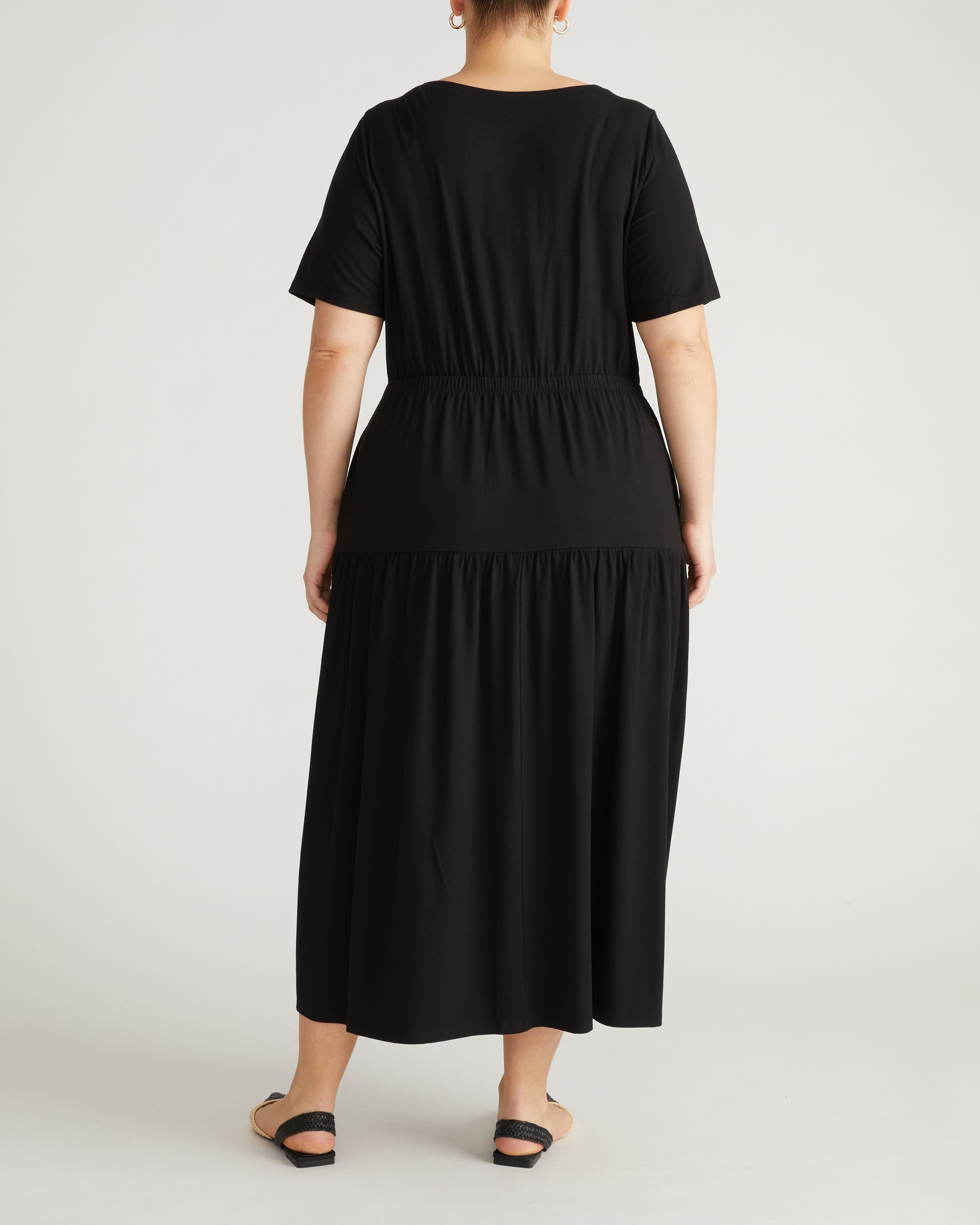 Thea Divine Jersey Midi Dress - Black