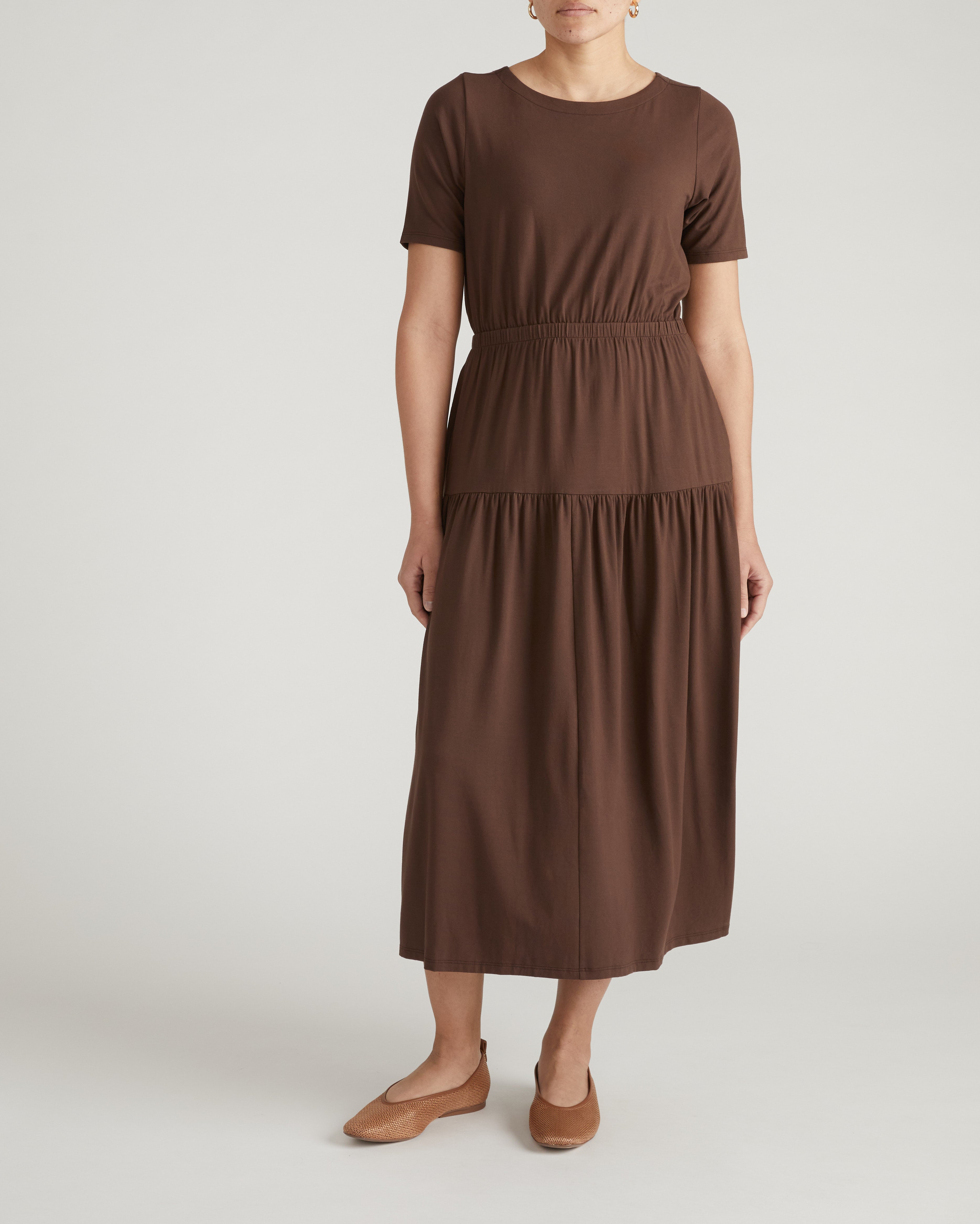 Thea Divine Jersey Midi Dress - Peppercorn