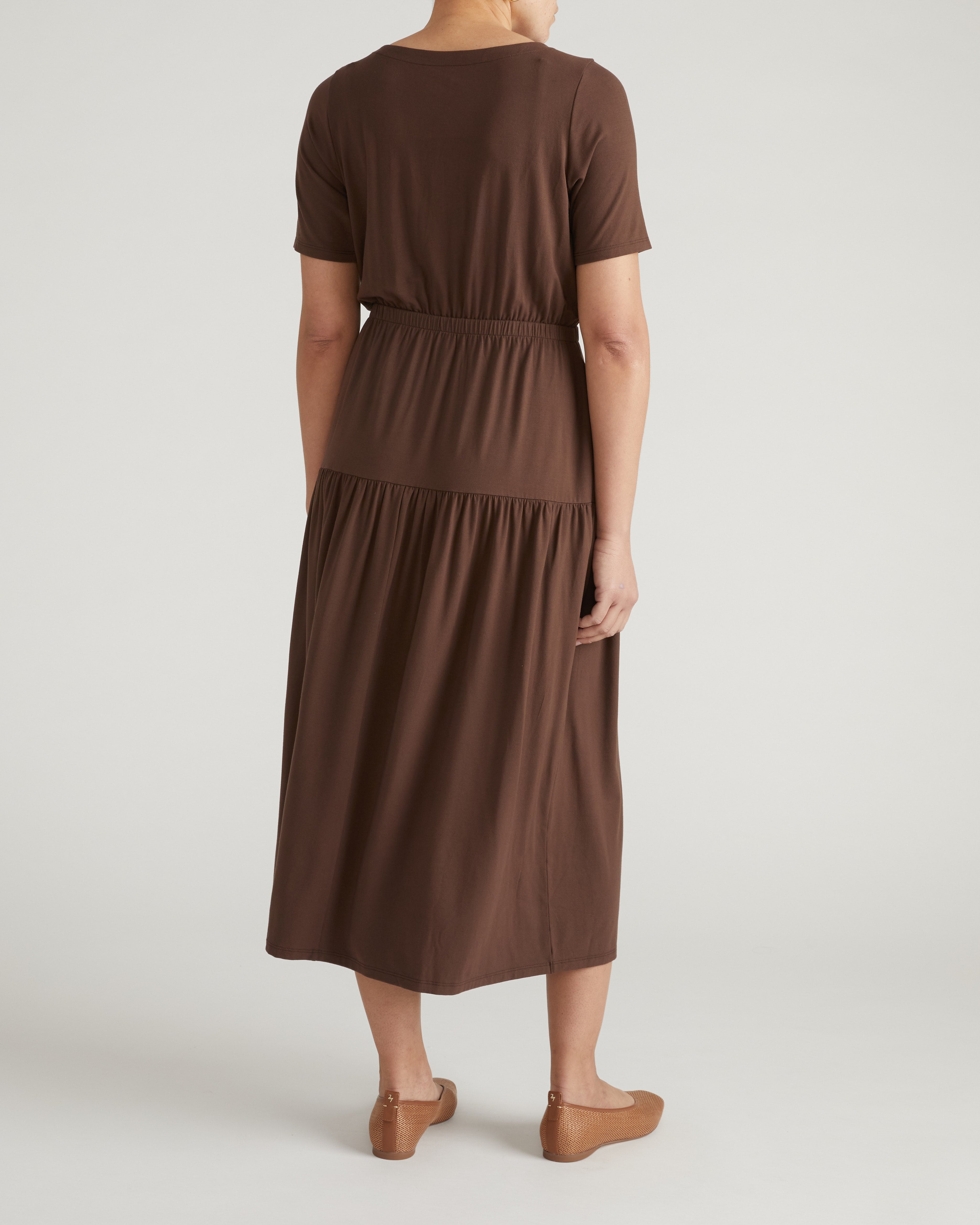 Thea Divine Jersey Midi Dress - Peppercorn