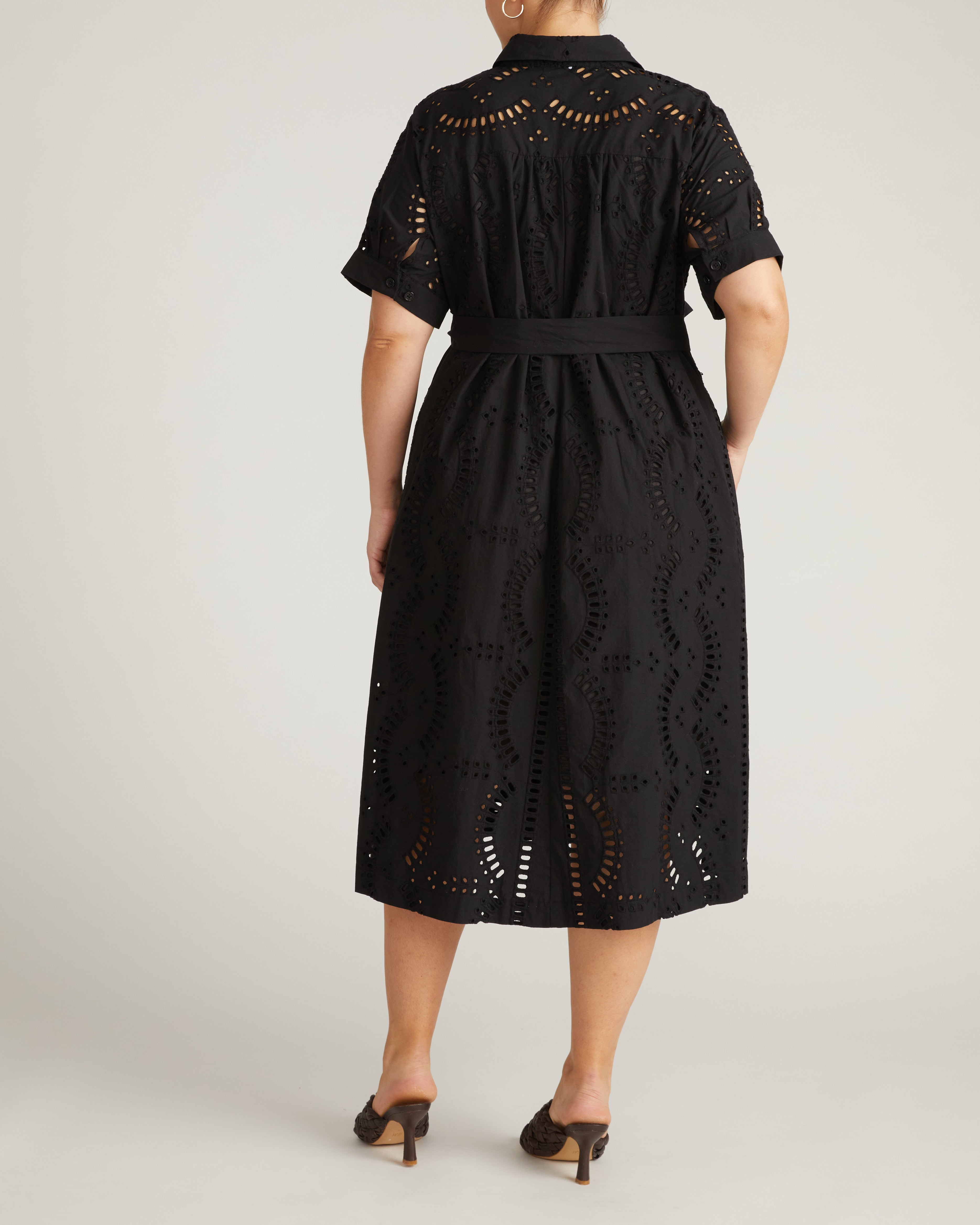 Tina Cotton Poplin Shirtdress - Black