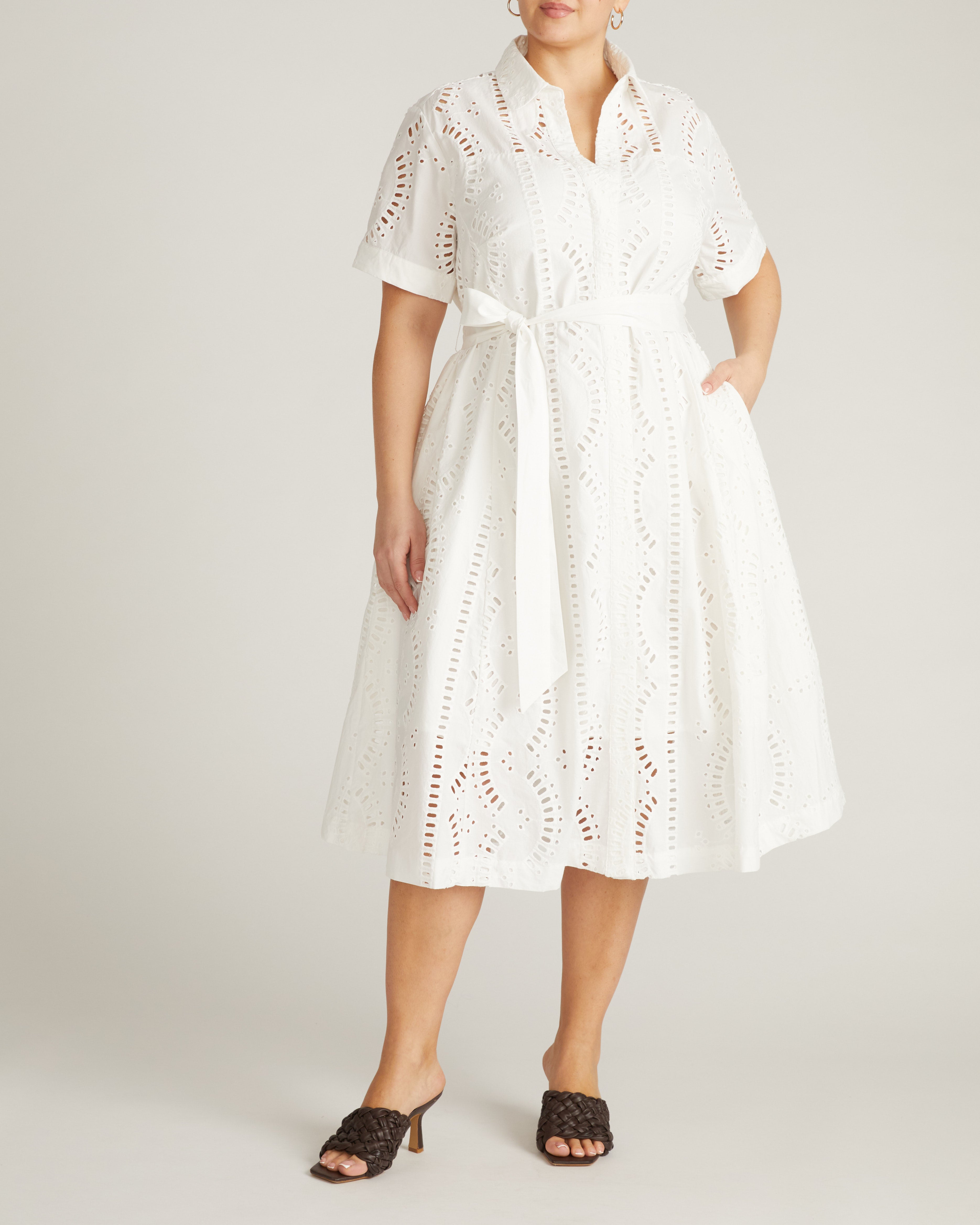 Tina Cotton Poplin Shirtdress - White