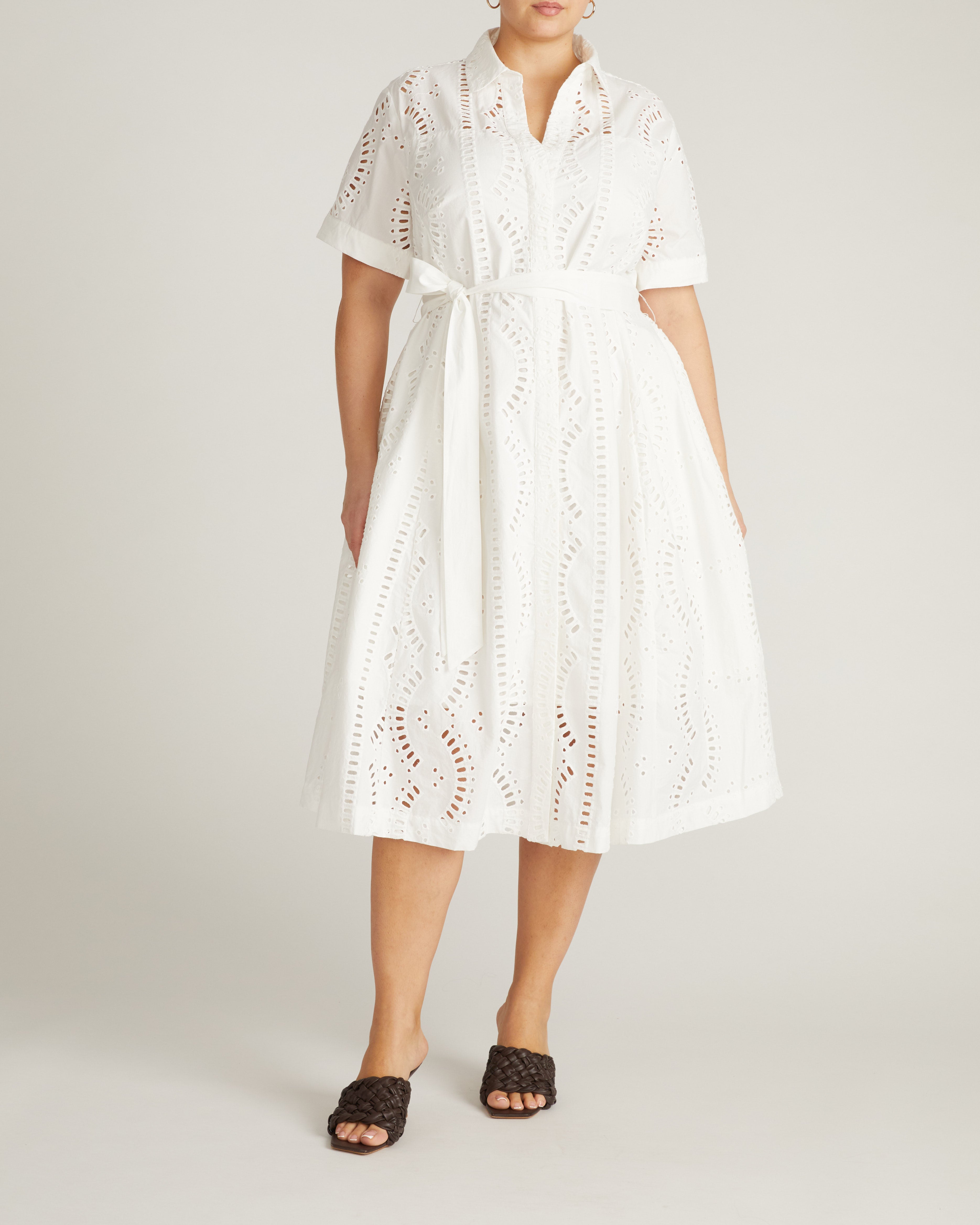 Tina Cotton Poplin Shirtdress - White