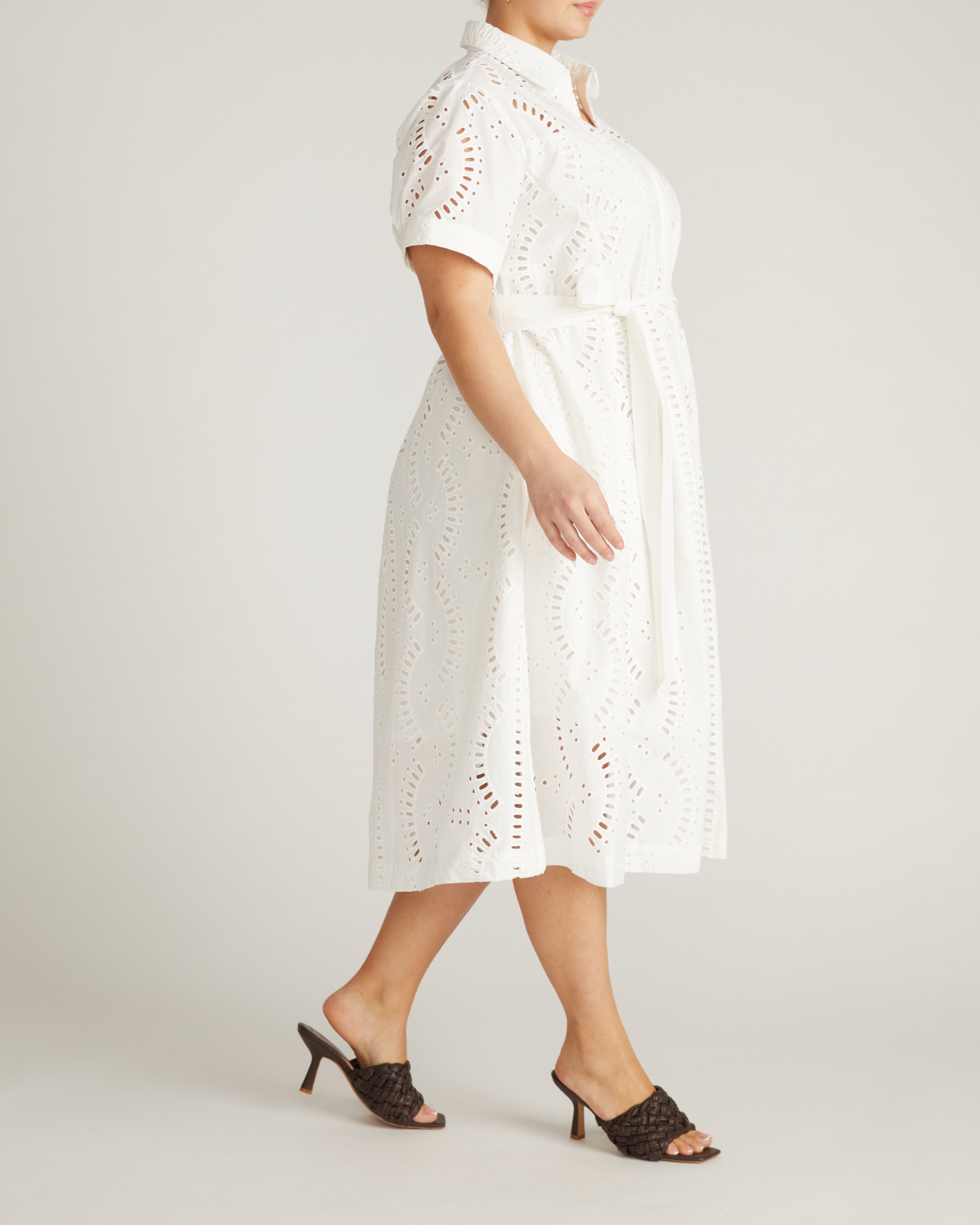 Tina Cotton Poplin Shirtdress - White