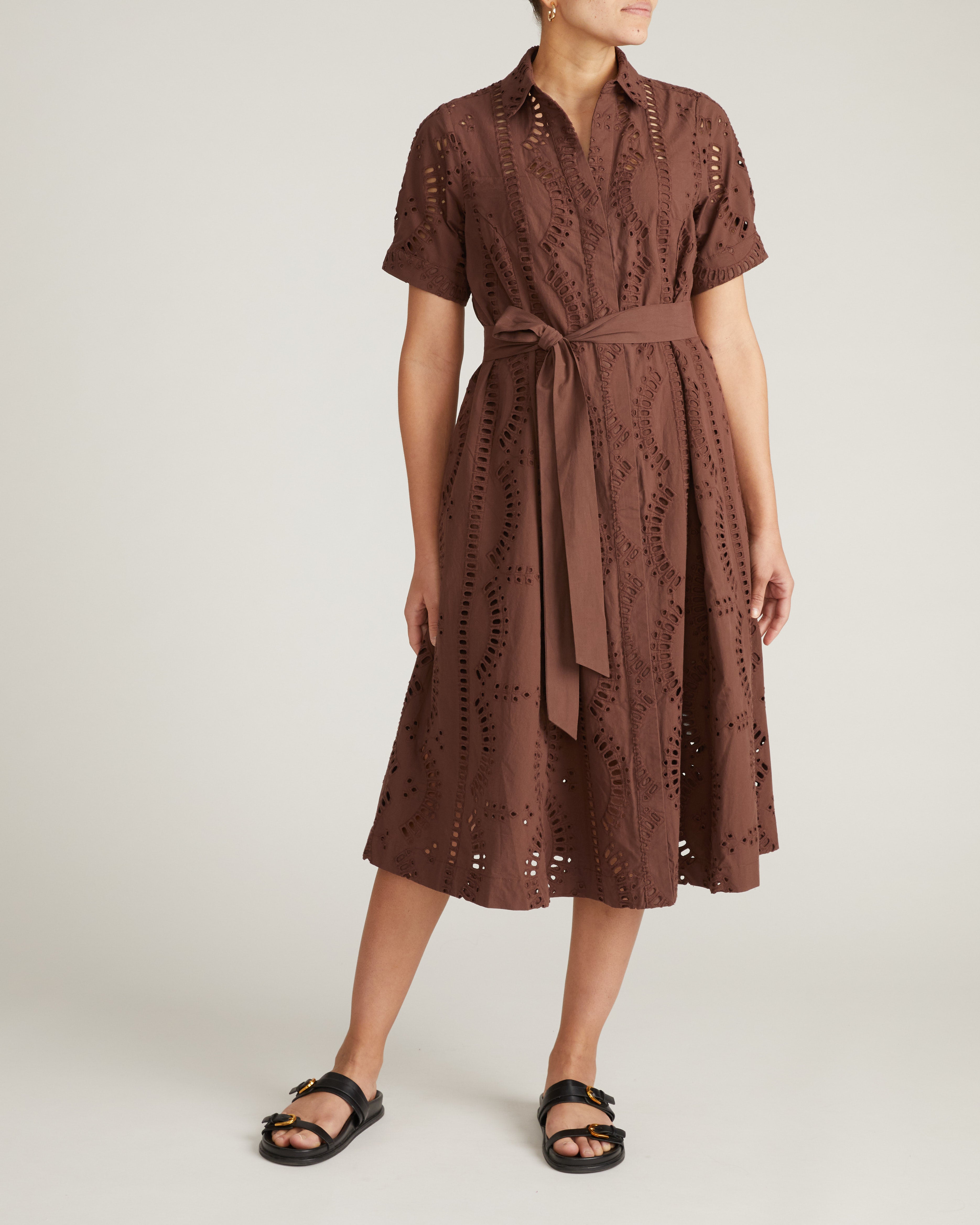 Tina Cotton Poplin Shirtdress - Peppercorn