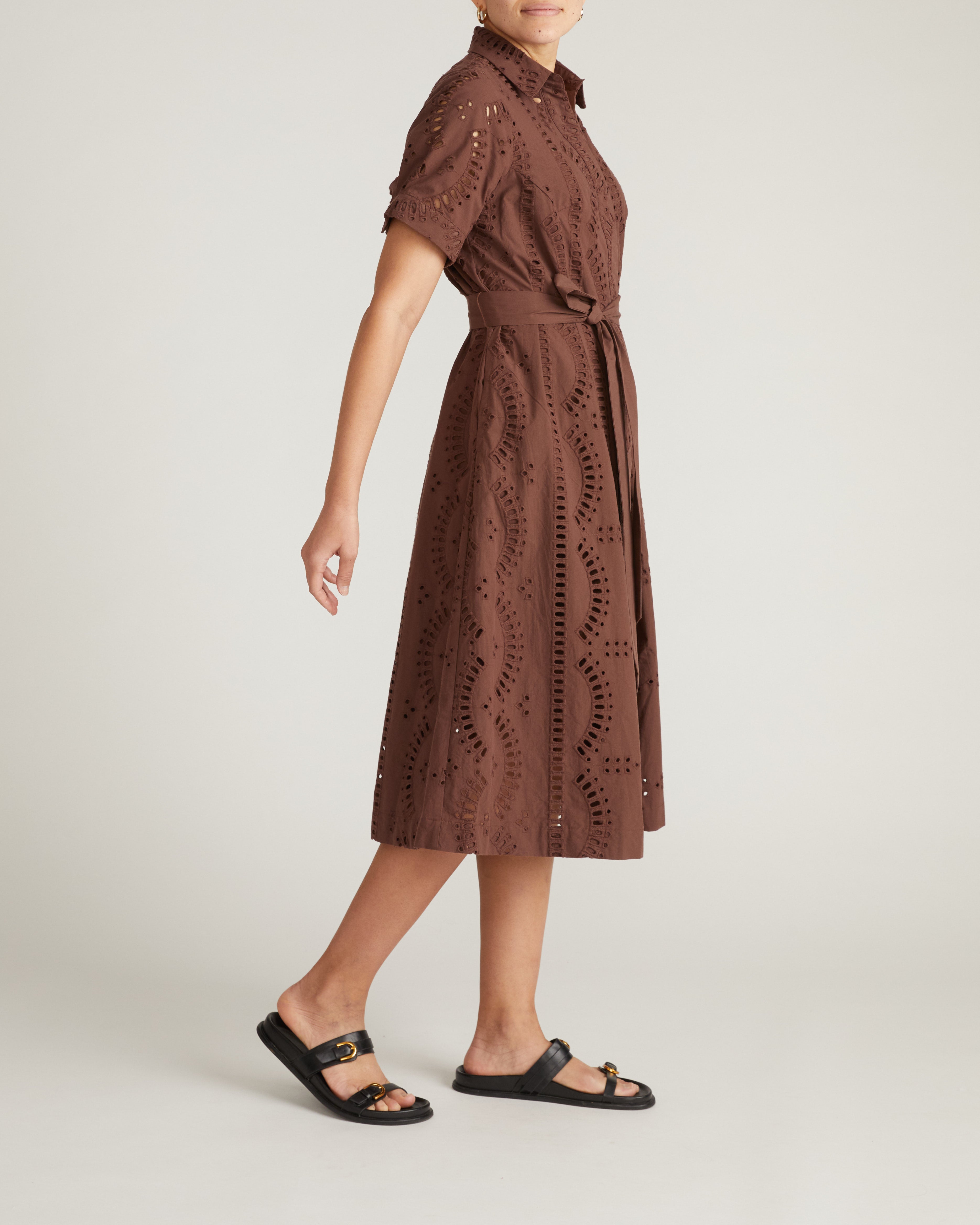 Tina Cotton Poplin Shirtdress - Peppercorn