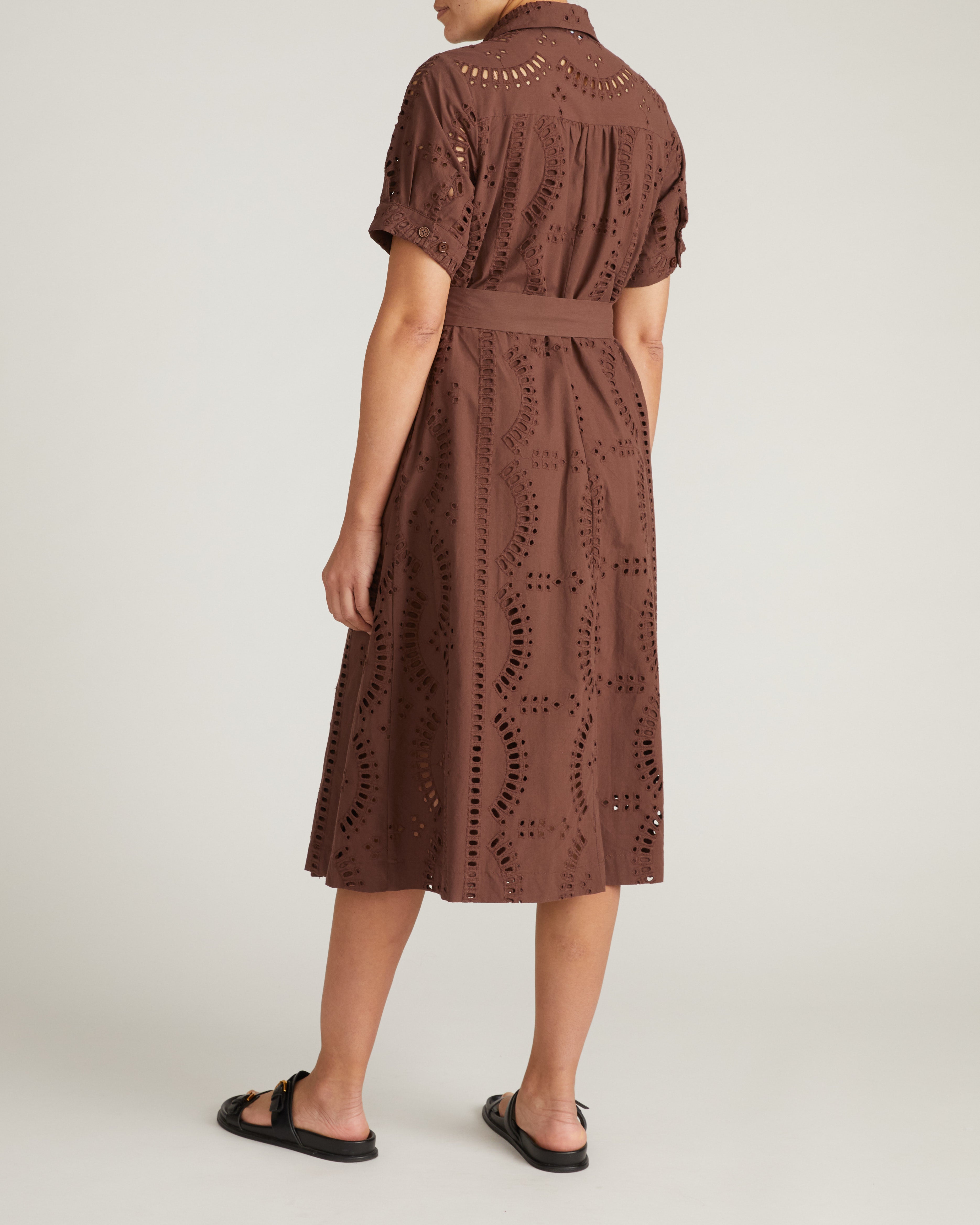 Tina Cotton Poplin Shirtdress - Peppercorn