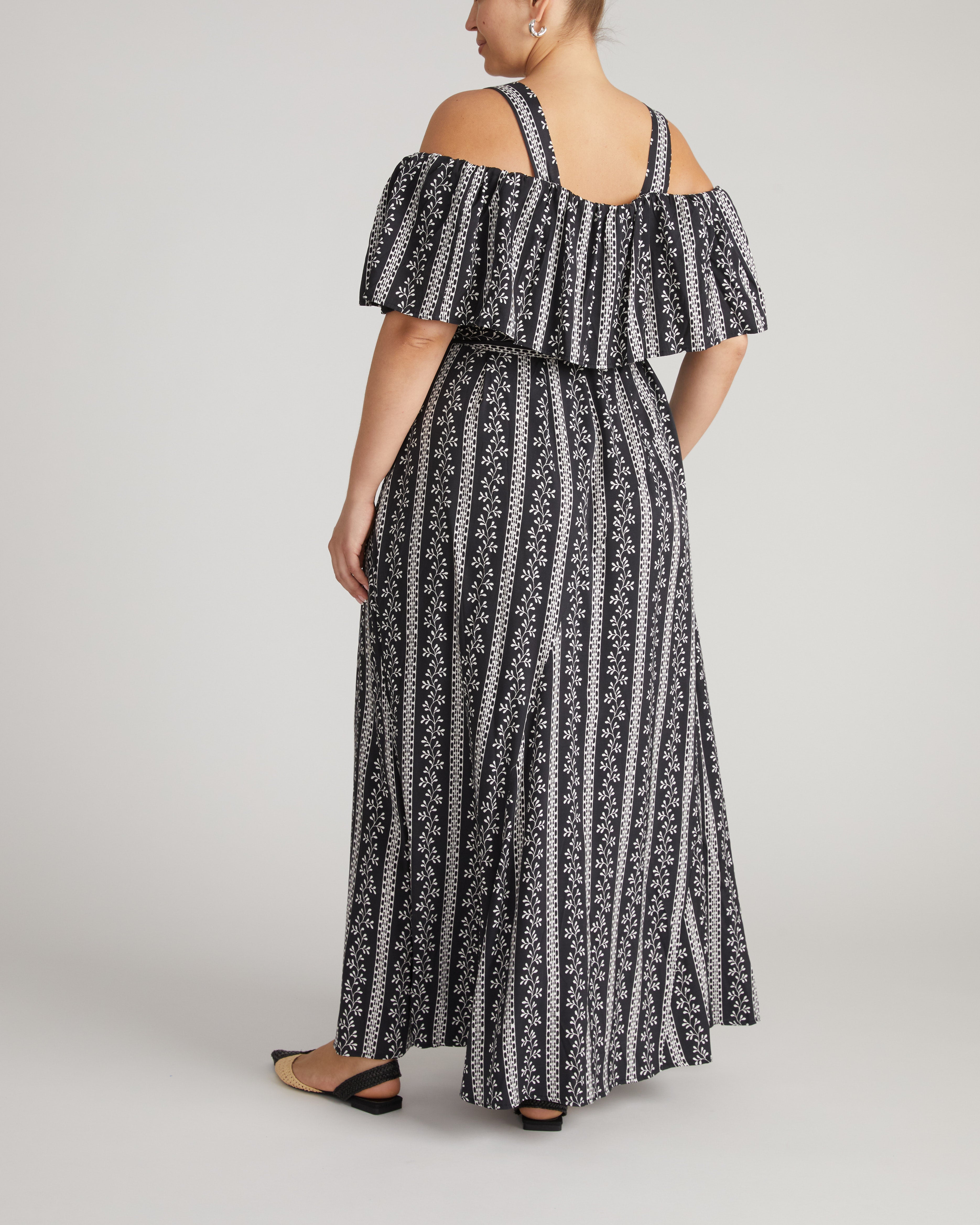 Lisbon Convertible Stretch Cupro Maxi Dress - Florentine Print