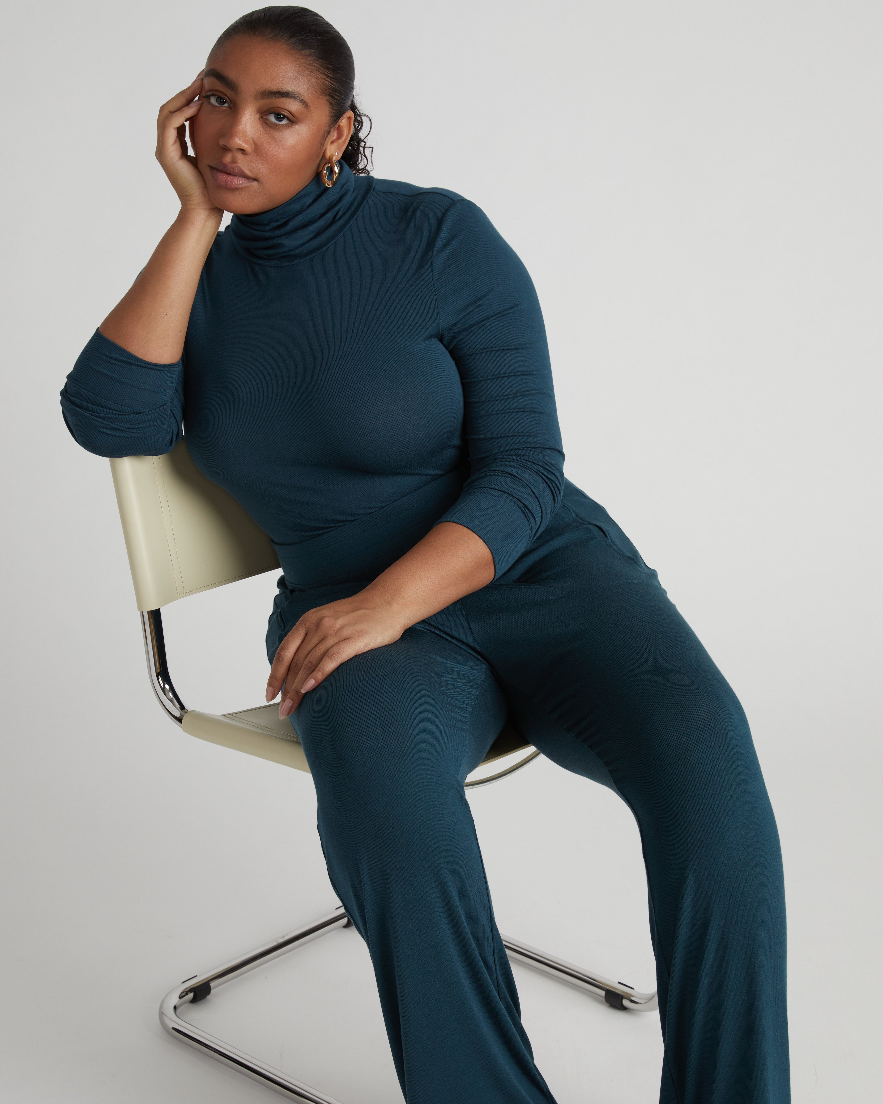 Cloud Rib Turtleneck - Deep Sea