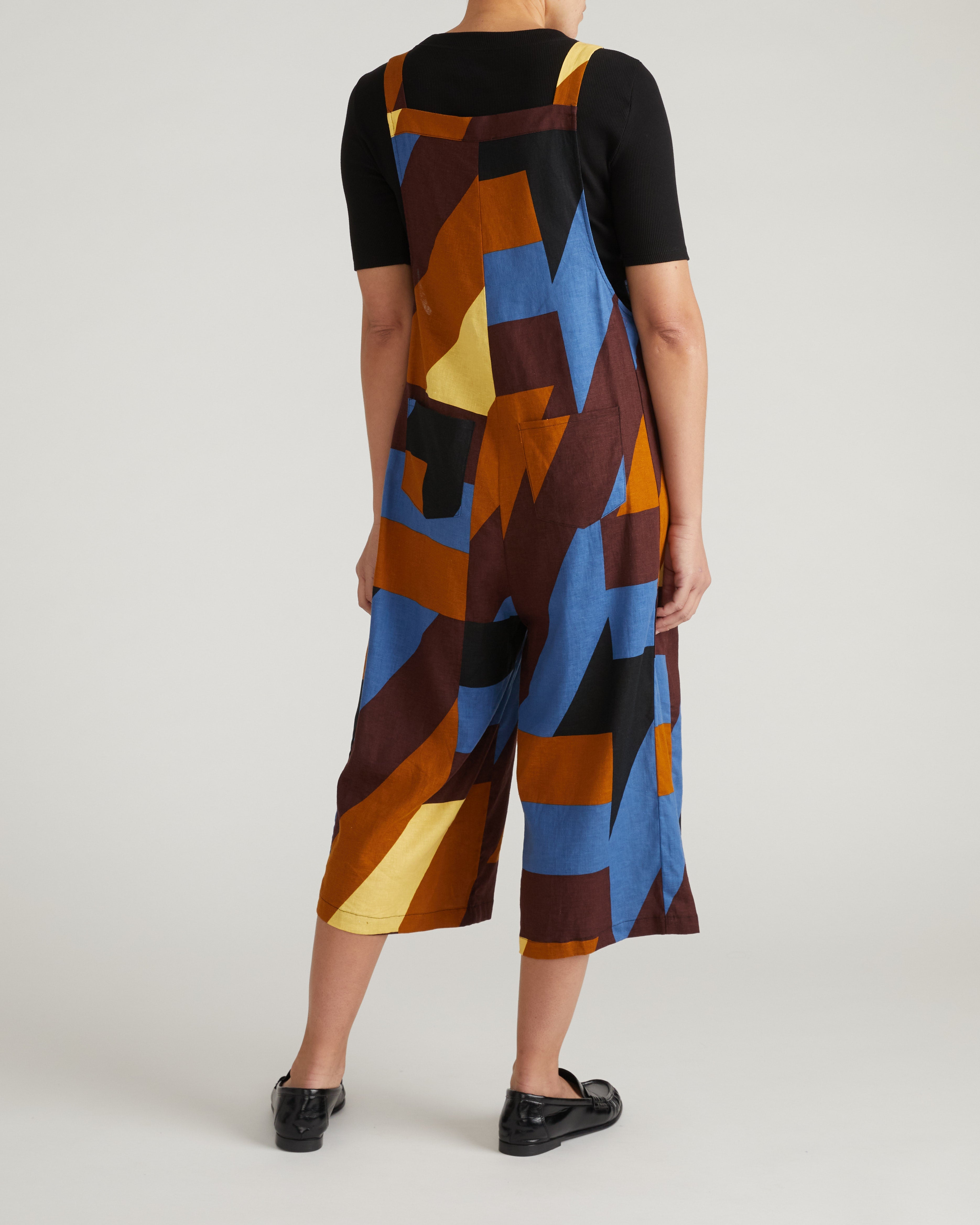 Kora Linen Blend Overalls - Beach Ombra Print