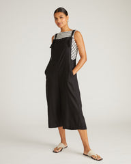 Kora Linen Blend Overalls - Black