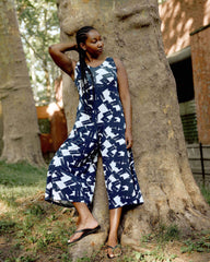 Sunny Divine Jersey Jumpsuit - Navy Santiago Print
