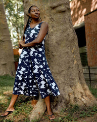 Sunny Divine Jersey Jumpsuit - Navy Santiago Print