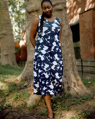 Sunny Divine Jersey Jumpsuit - Navy Santiago Print