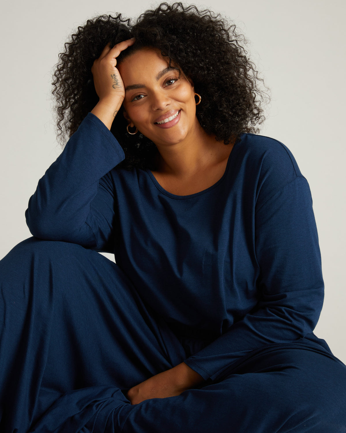 Pina Long Sleeve Lounge Tee - Pageant Blue