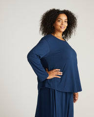 Pina Long Sleeve Lounge Tee - Pageant Blue