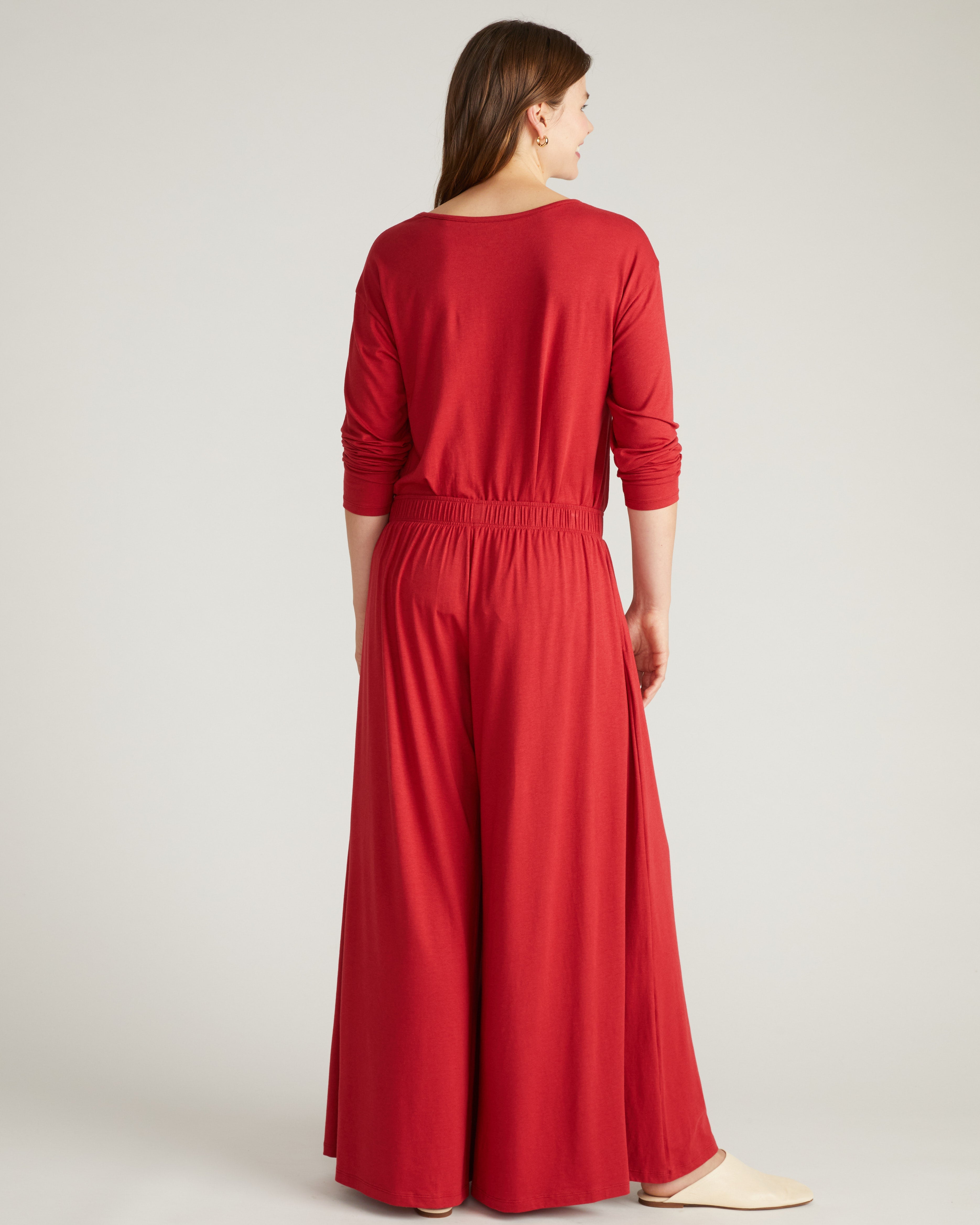 Isadora Wide Leg Lounge Pants - Raspberry