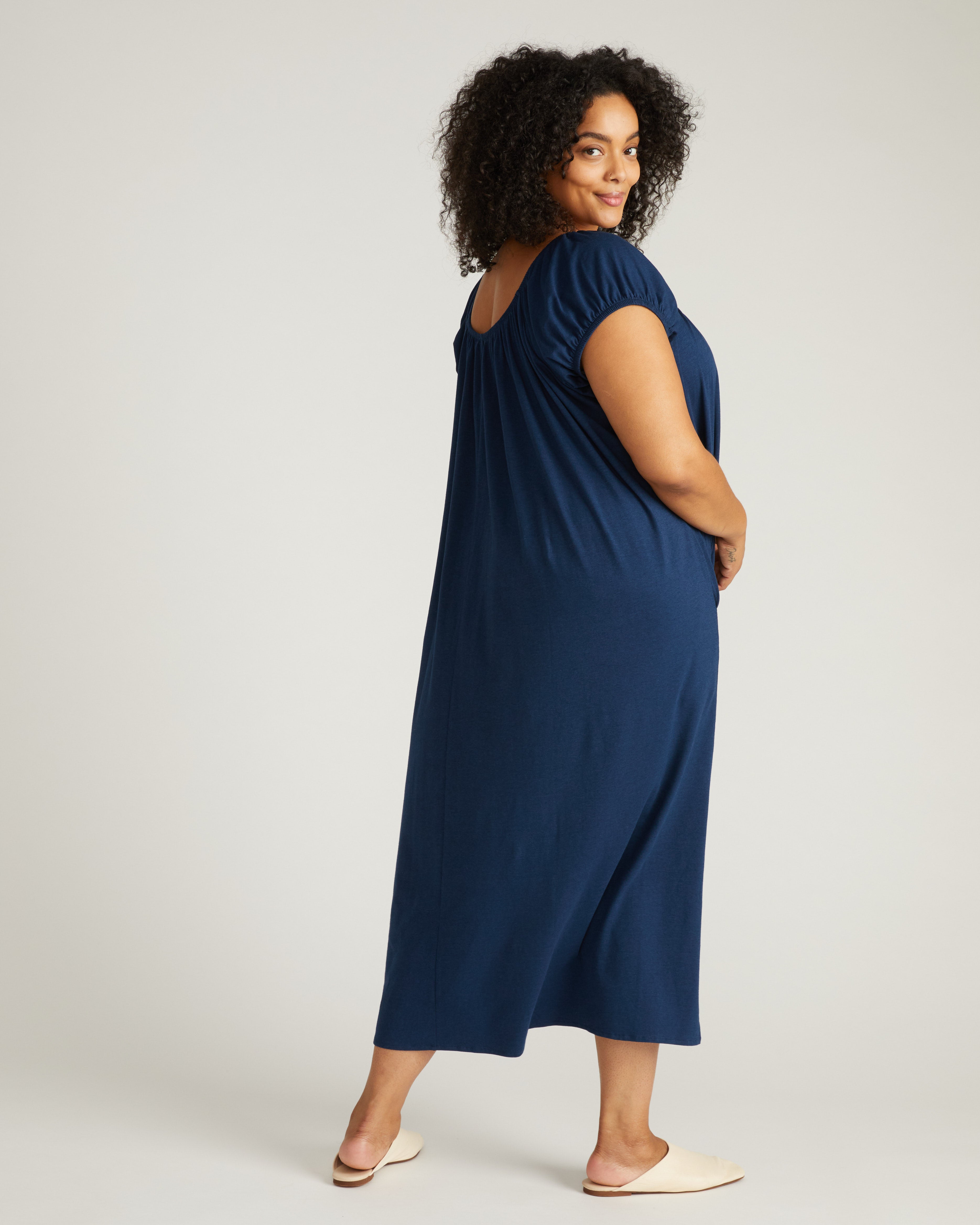 Lilian Long Sleep Dress - Pageant Blue