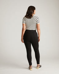 Moro Pintuck Pocket Ponte Pants - Black