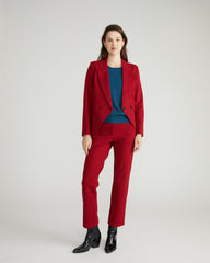 Long Cigarette Ponte Pants - Garnet