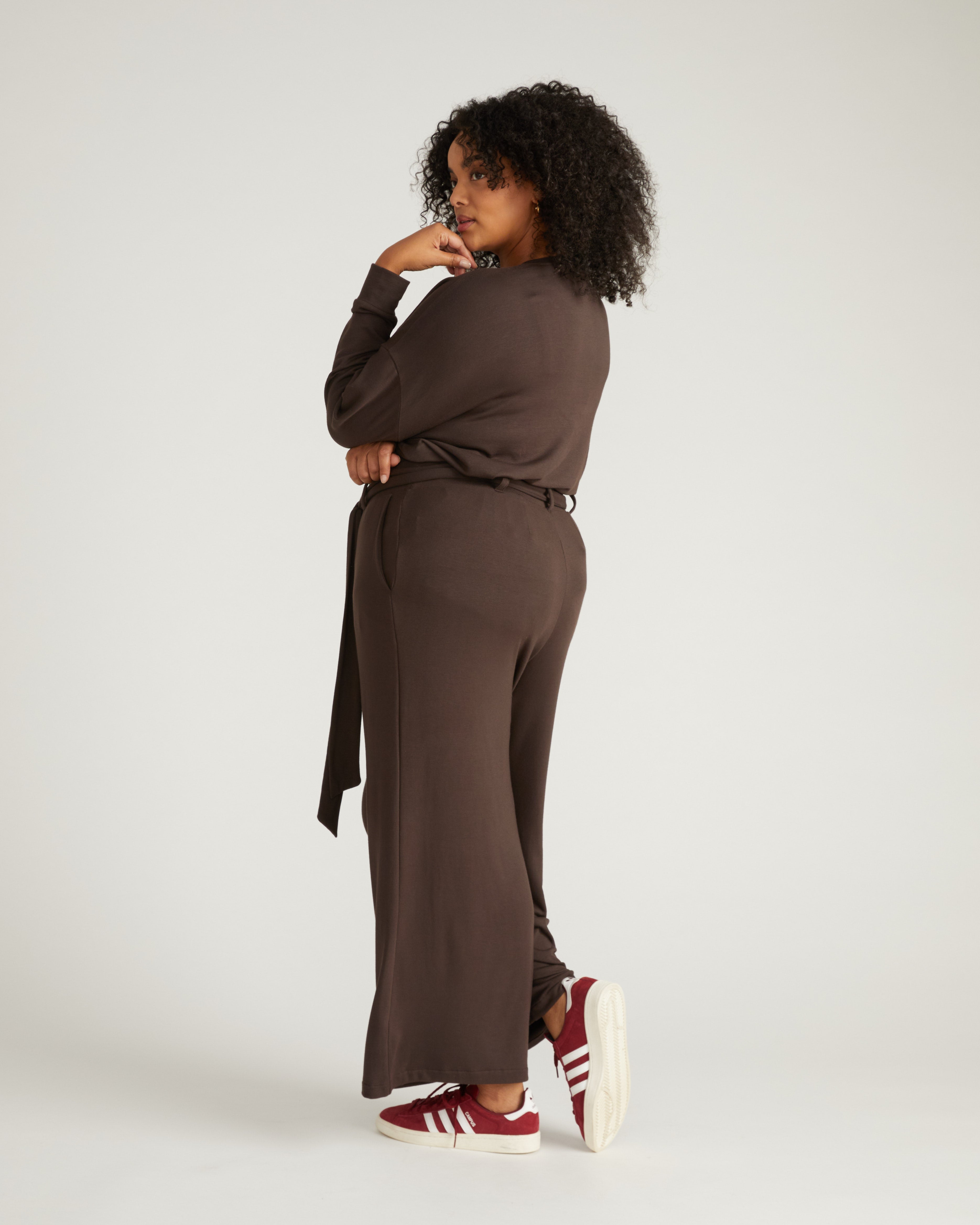 TravelKnit Wide Leg Pants - Espresso