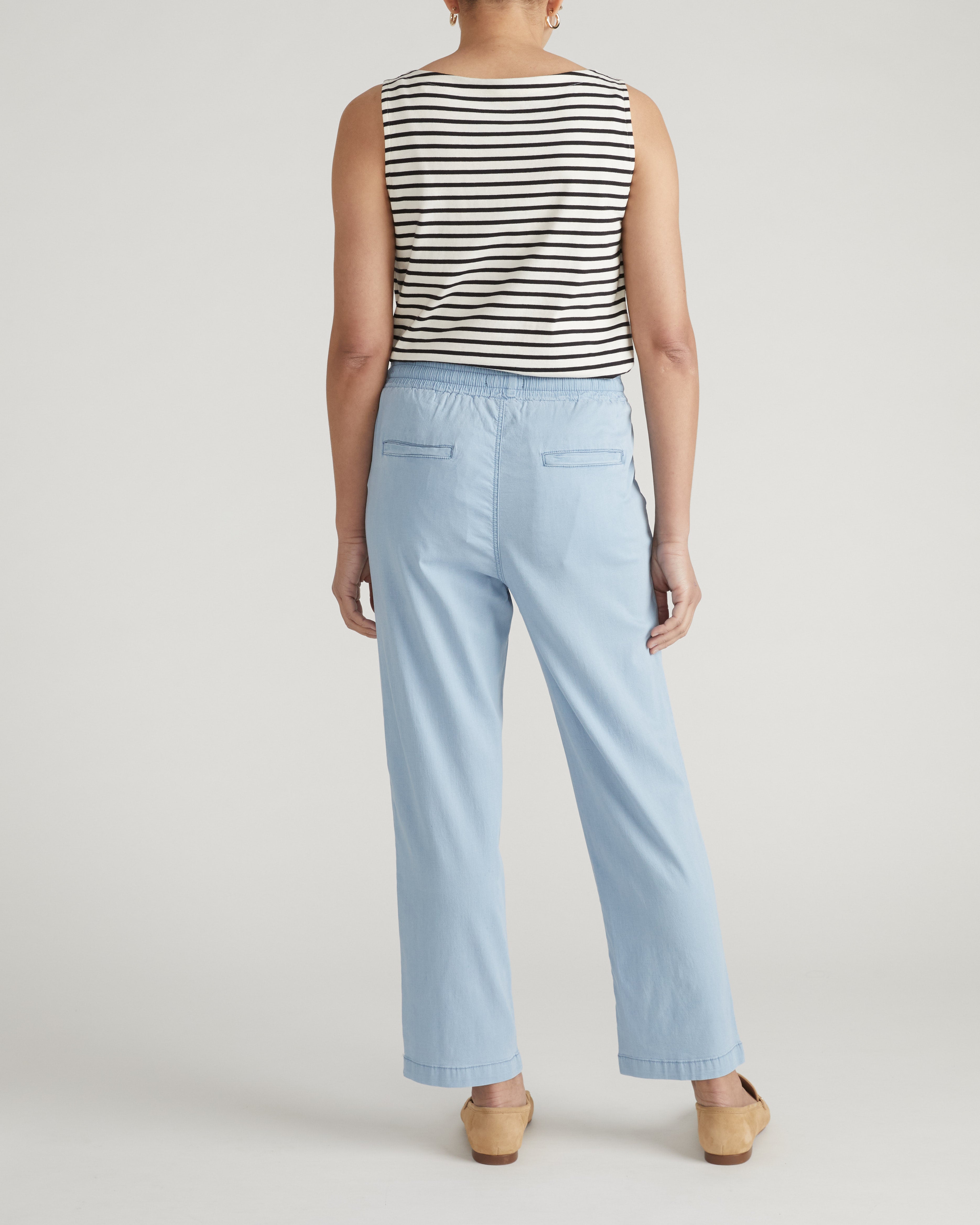 Perfect Tencel Chambray Off-Duty Pants - Morning Blue