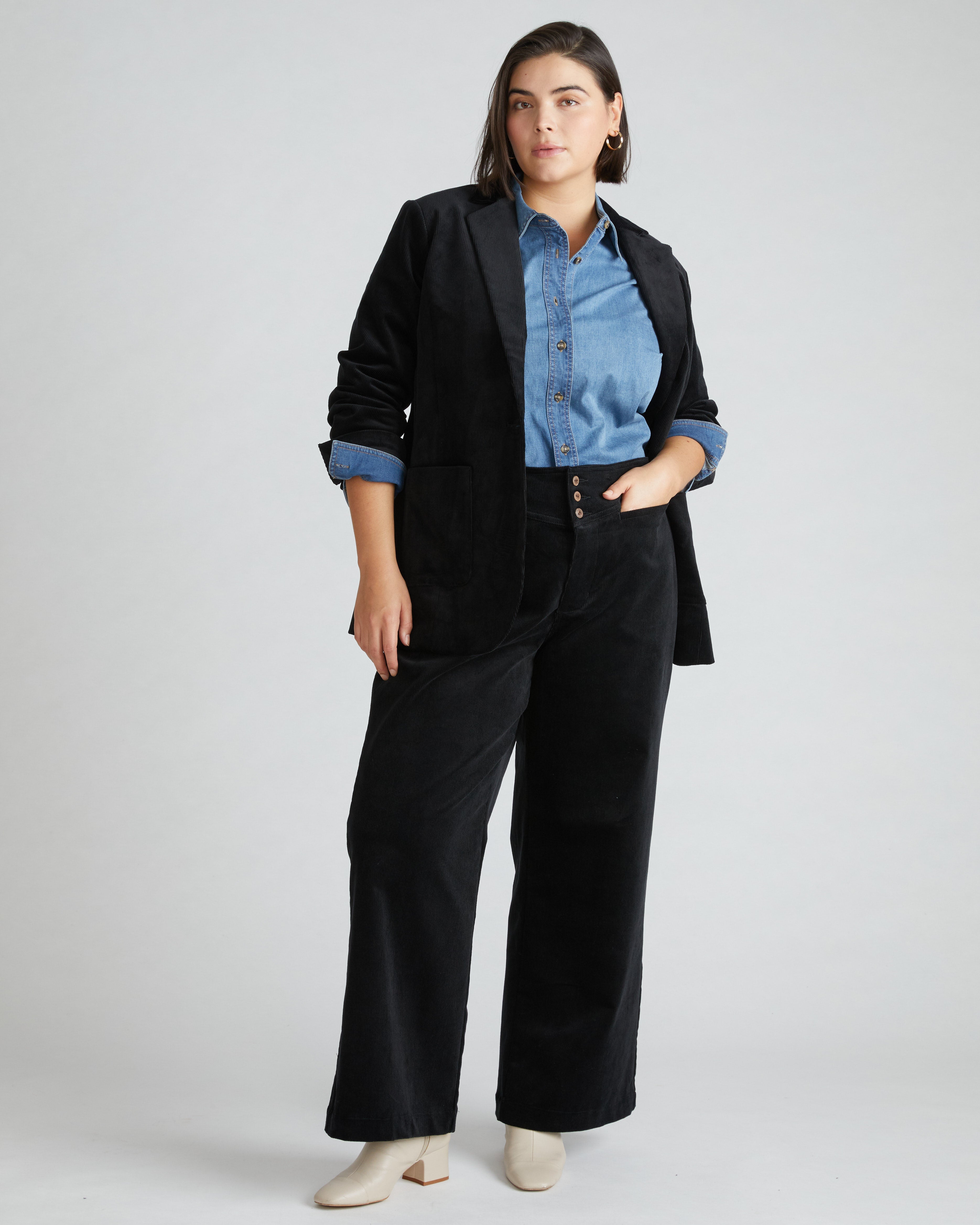 Minimalist Stretch Cotton Chambray Shirt - Vintage Indigo